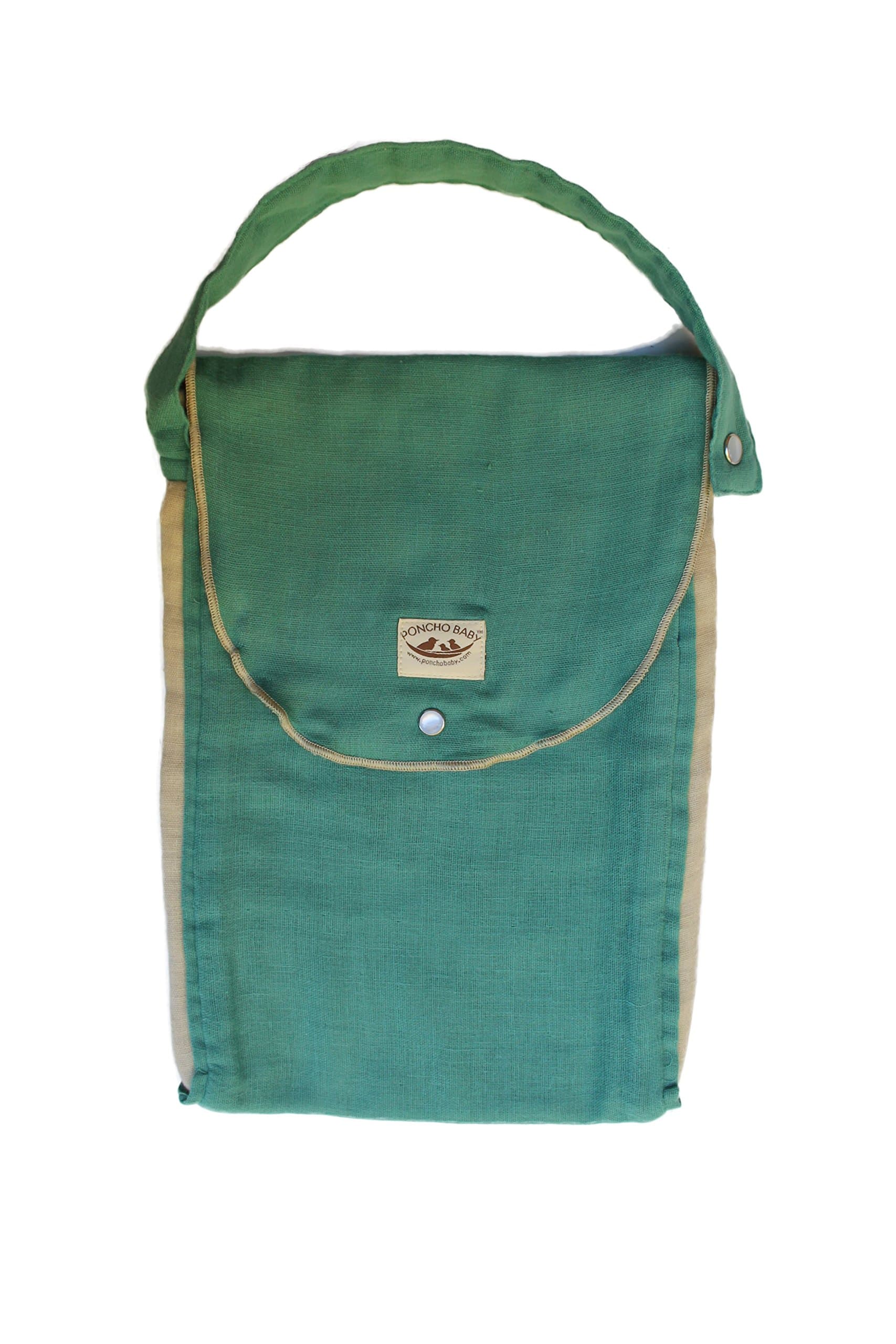 Poncho Baby Organic Diaper Bag: Pack-N-Run Emerald/Beige