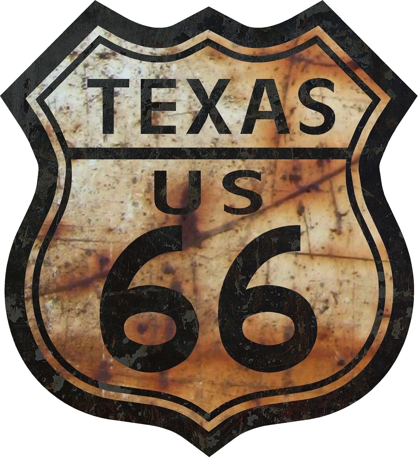 820 (One) 5" Route 66 Series Texas Decal Sticker