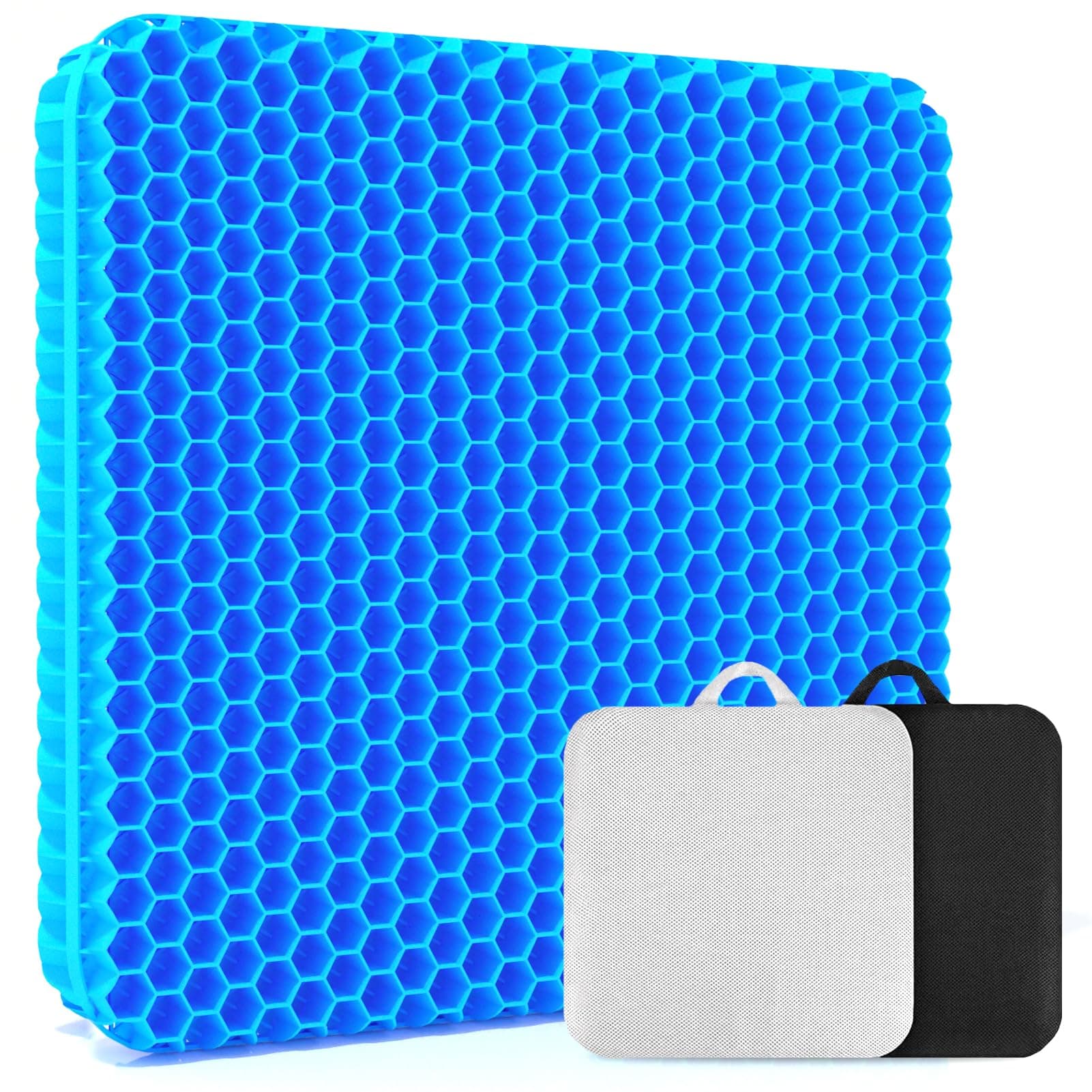Extra-Large Gel Seat Cushion, Breathable Honeycomb Design Chair Cushions, Tailbone Pain Relief Egg Seat Cushion Butt Pillow, Chair Cushion for Office Chair Car Wheelchair Home Desk Chair