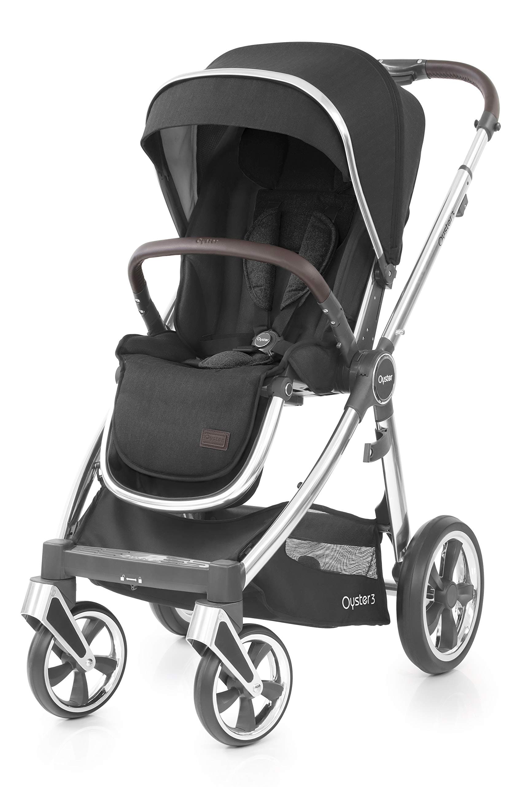 Babystyle Oyster 3 Pushchair Caviar Black on Mirror Chassis