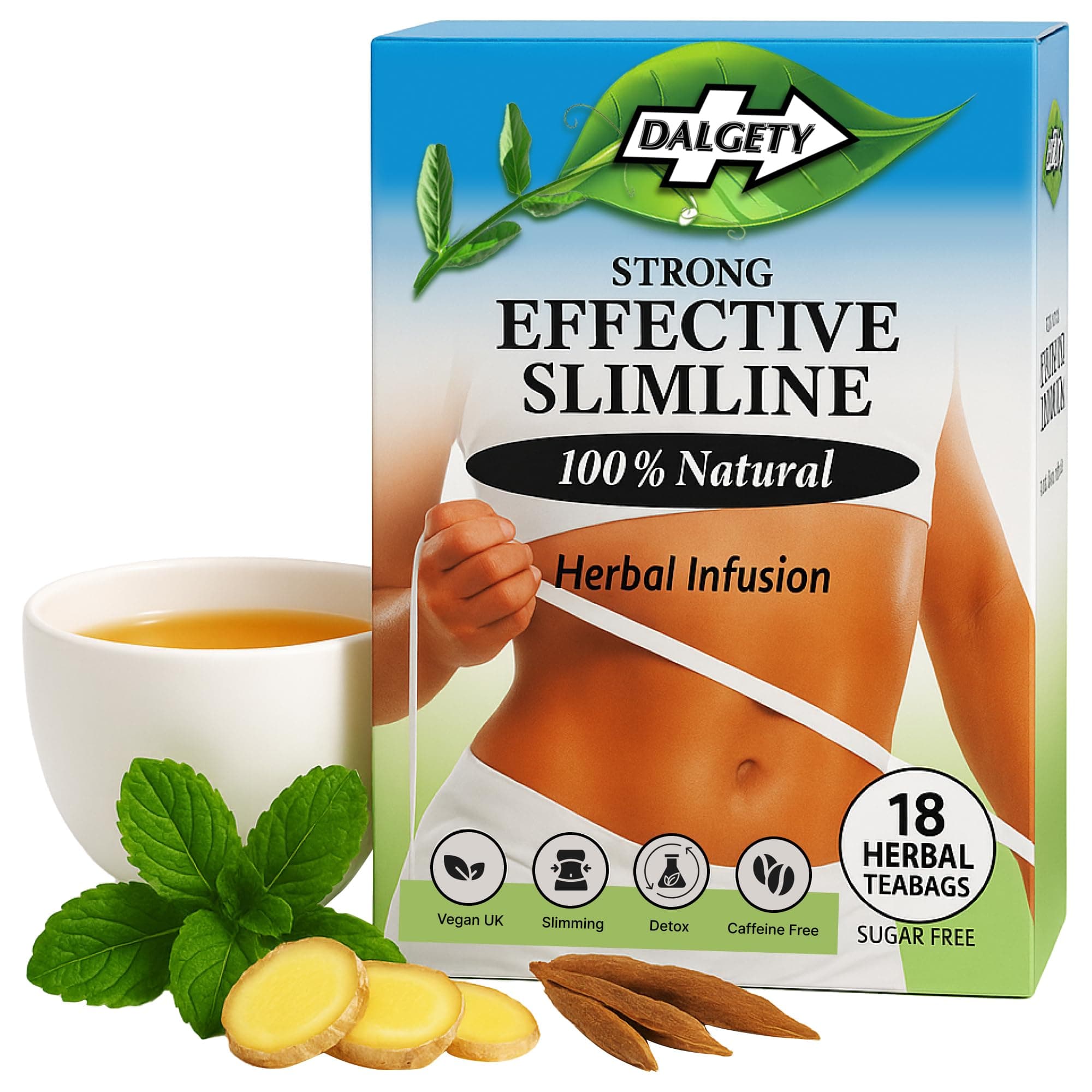 Effective Slimline Herbal Infusion 6x40g Cartons - 100% Natural, Caffeine Free Tea (Total 108 Teabags) – Our Slimming Tea is Packed with Unique Health Benefits (6 Pack)