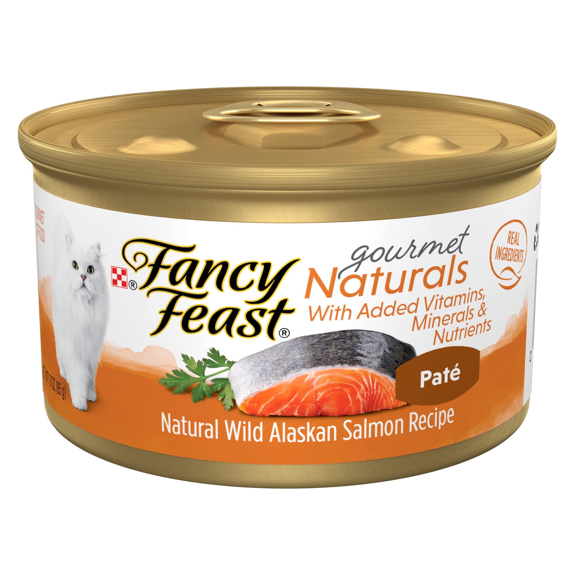 Purina Wet Cat Food Pate Gourmet Naturals Wild Alaskan Salmon Recipe - (Pack of 12) 3 oz. Cans