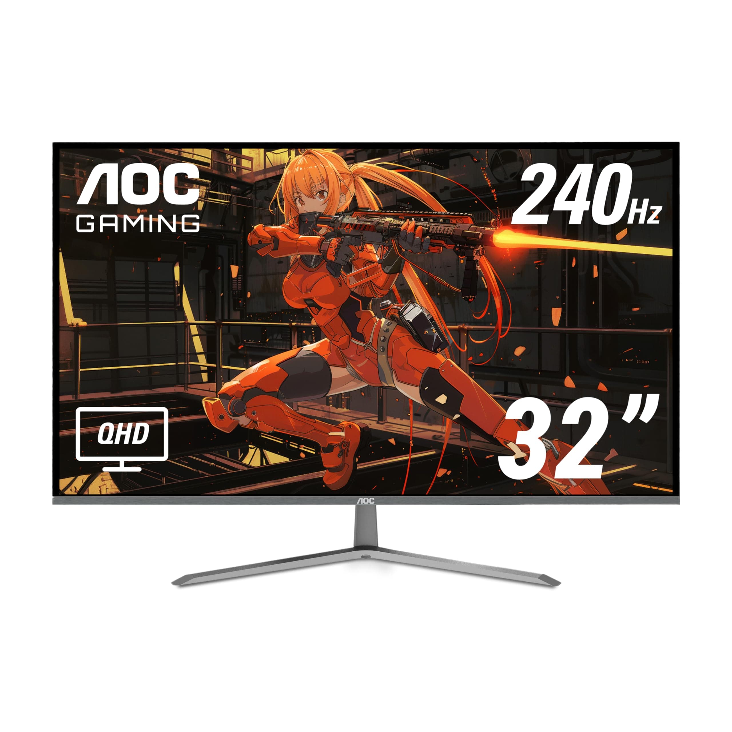 Q32G11ZNE 32" Frameless Gaming Monitor QHD 2560 x 1440, 240Hz, 0.5ms Response time, HDR Ready, Console Gaming Ready, 3-Year Zero Dead Pixel Guarantee, Black