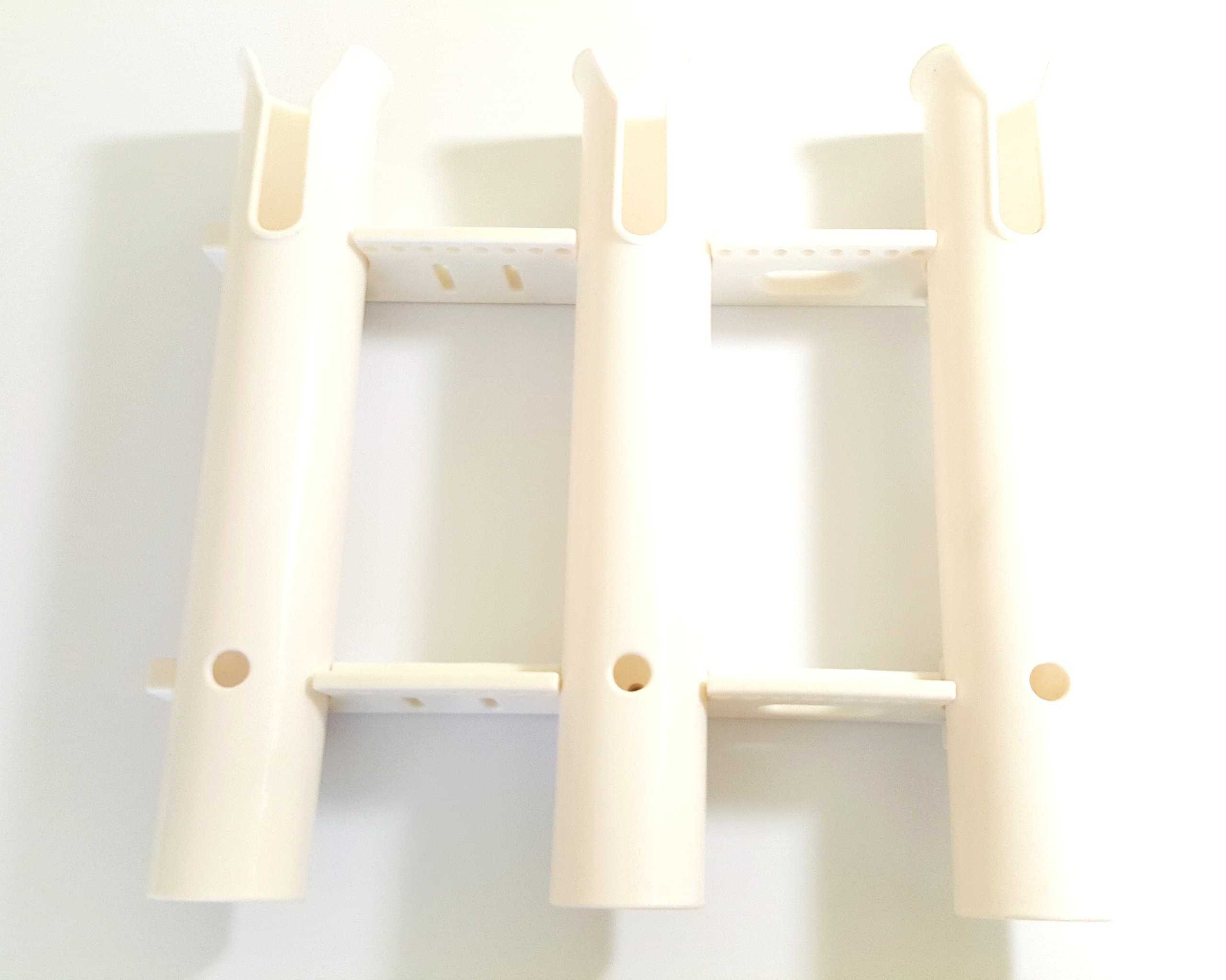 RAH One, Two or Three Pole Fishing Rod Holder Bracket Tube ,White, Side-Mount With Screws Included For Boat, Kayak, Garage, Storage Or Truck