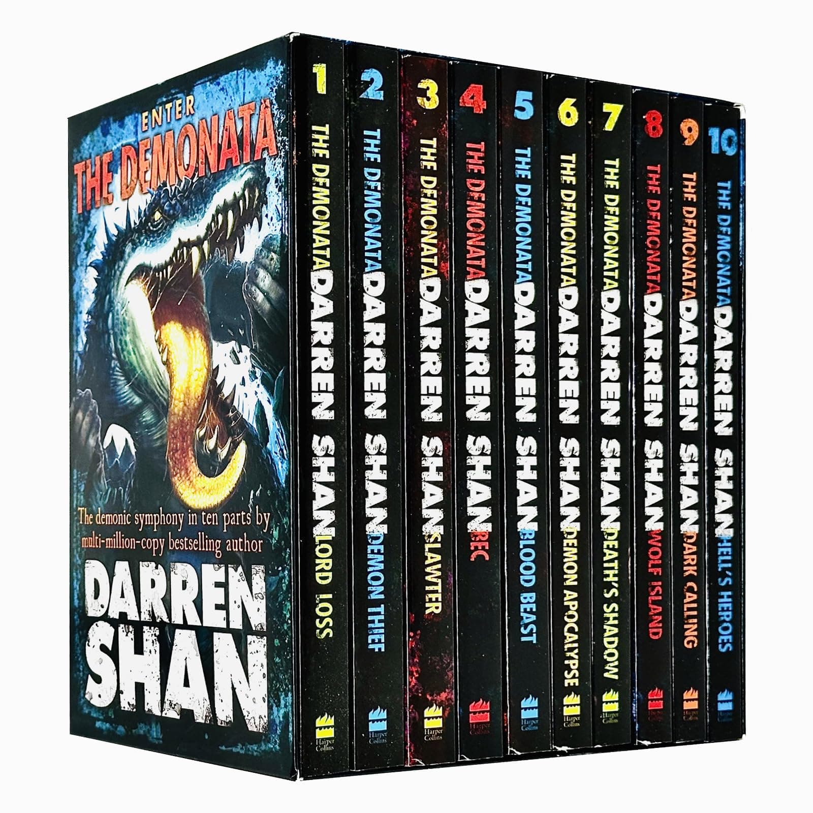 Darren Shan Demonata 10 Books Collection Set Pack (Darren Shan Collection) (Wolf Island, Deaths Shadow, Hells Heroes, Bec, Blood Beast, Dark Calling, Lord Loss, Demon Thief, Slawter, Demon Apocalypse)