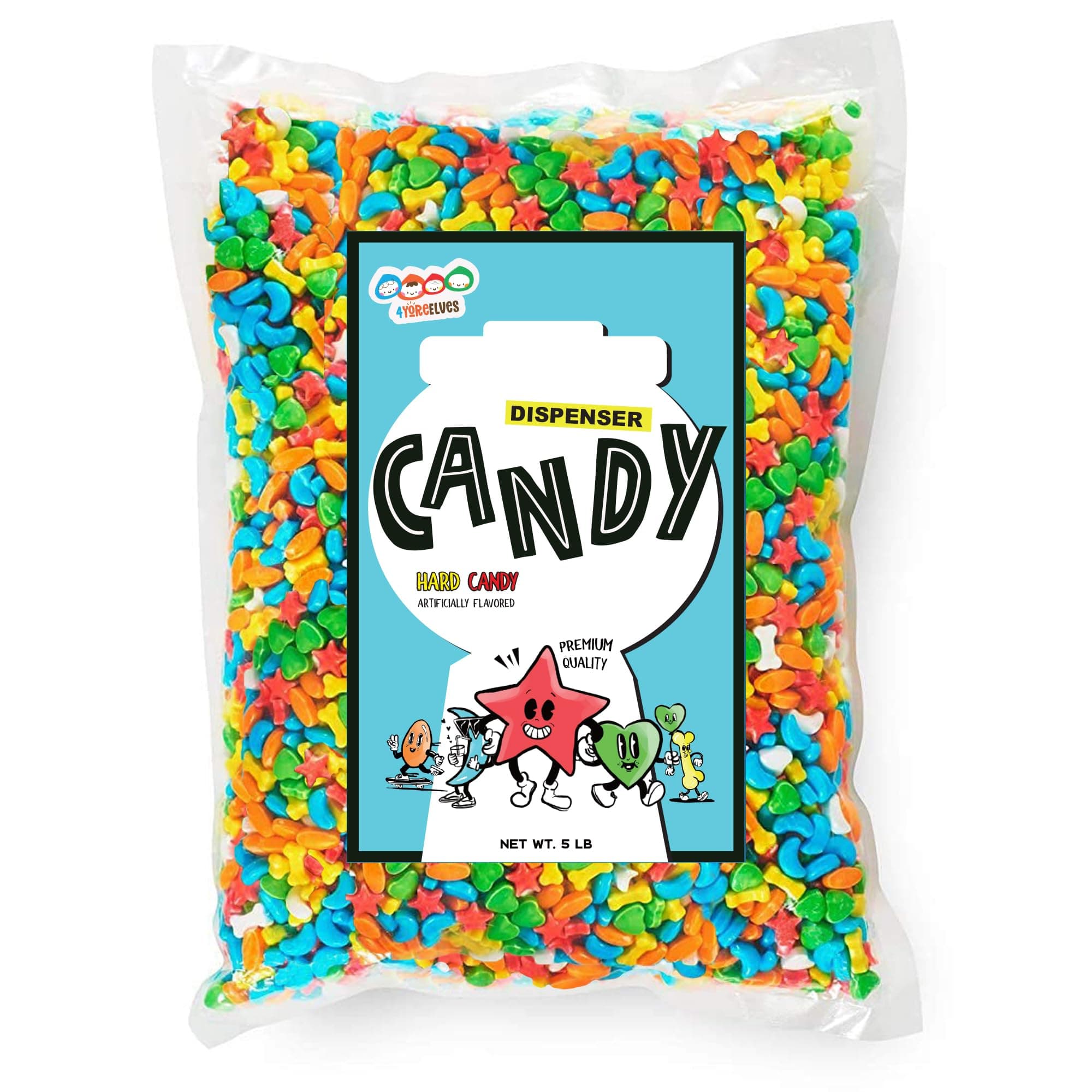 Wee Winkers 5lb of Bulk Candy for Candy Machine, The Perfect Filler for your Gumball Machine, Fruit-Flavored Assorted Shapes, Retro Style Hard Candy for your Party or Candy Buffet, by 4YoreElves