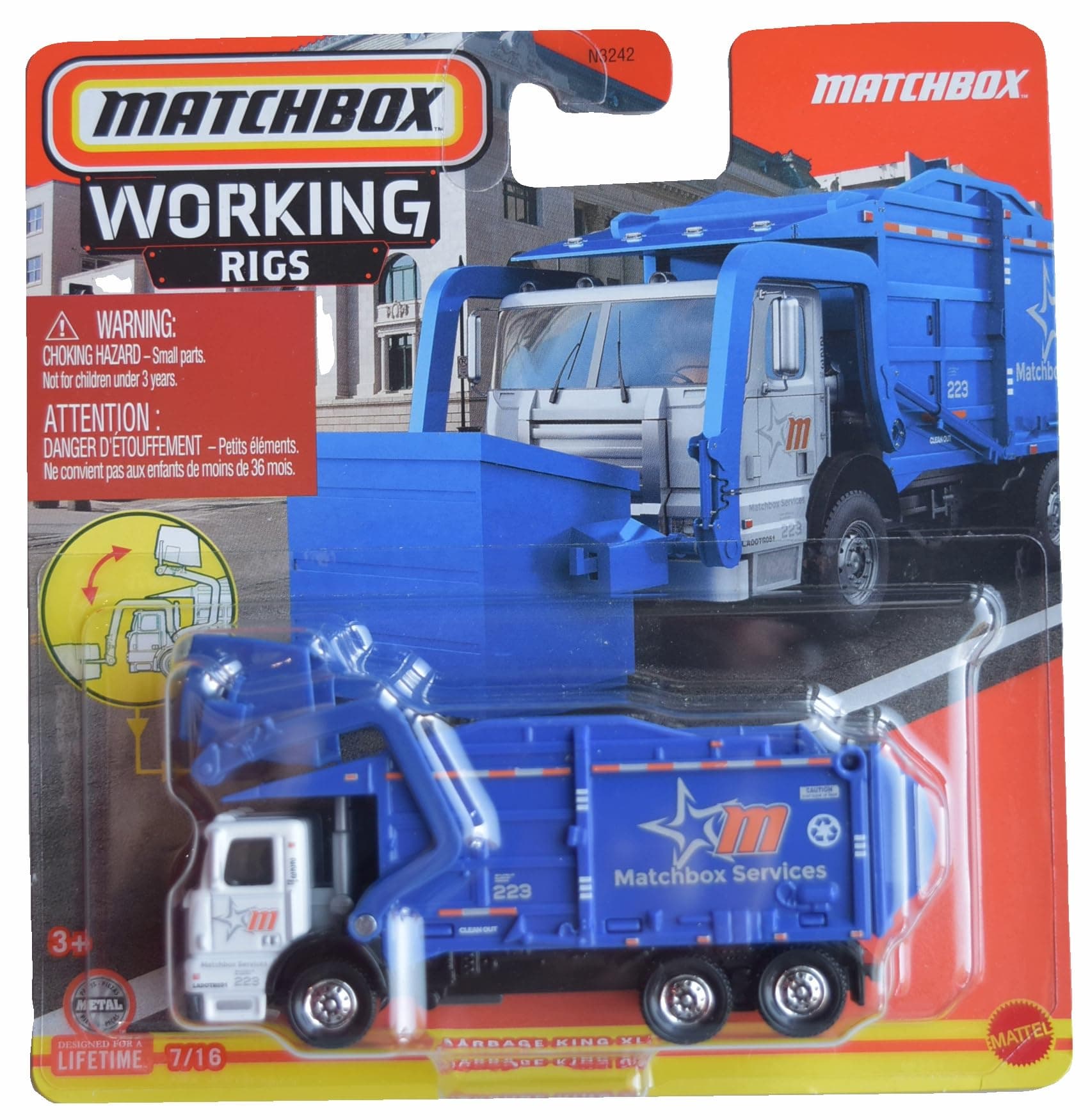 Truck With Moving Parts, Working Rigs Toy Truck, 1:32 Scale, Blue, 3+