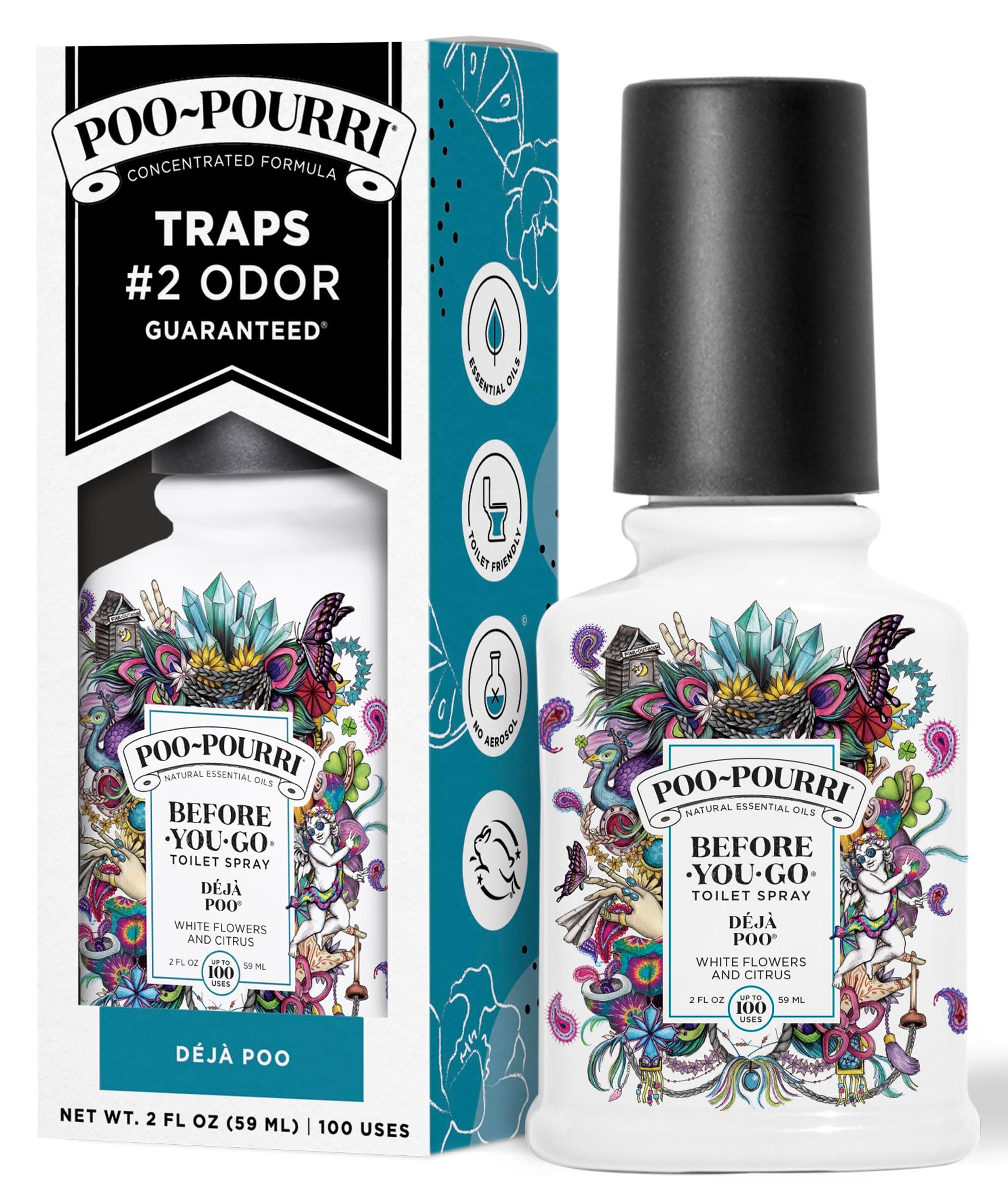 Poo-Pourri Before-You-Go Toilet Spray, Deja Poo, 2 Fl Oz - White Flowers and Citrus