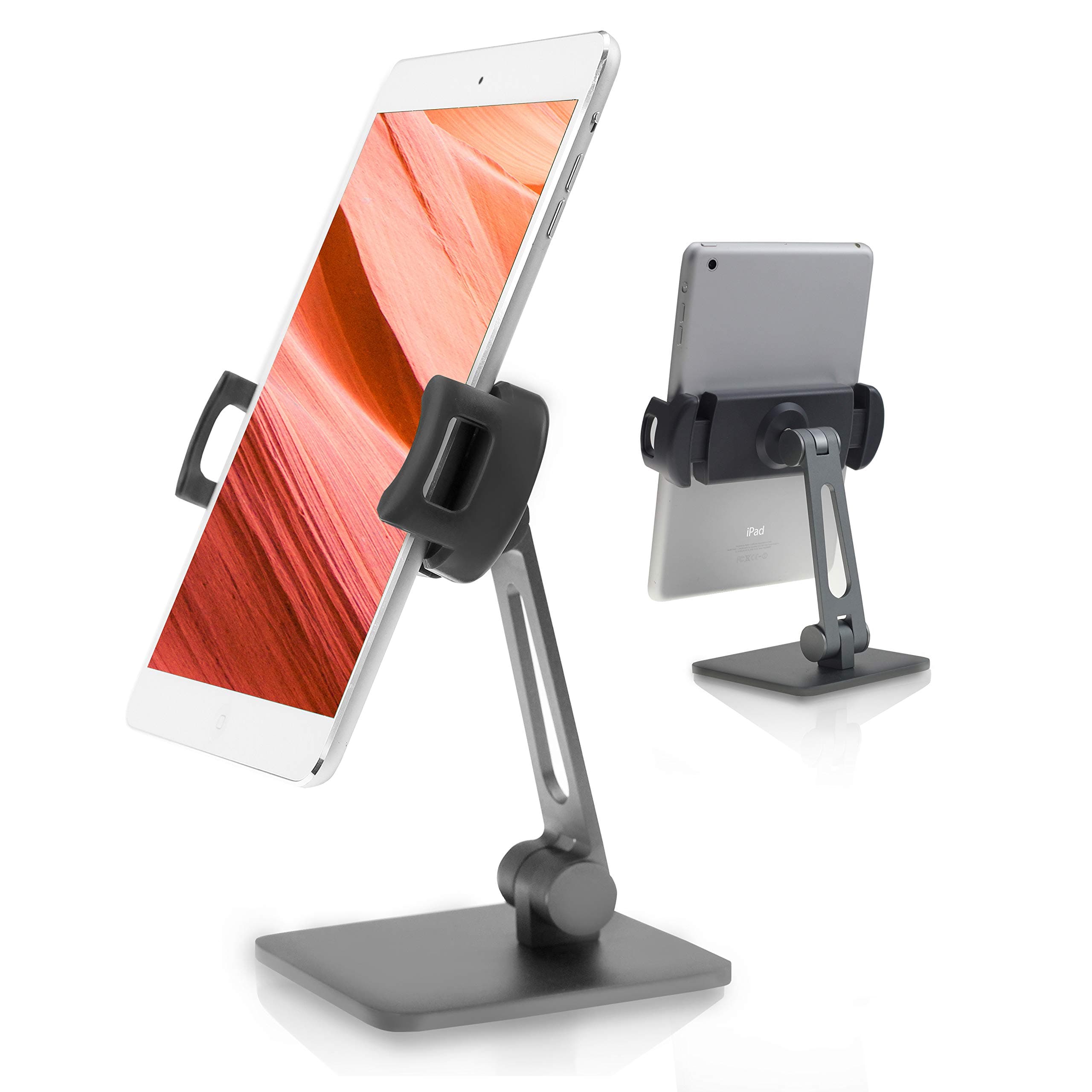 Soundance Phone Stand Tablet Stand Cell Phone Holder, Adjustable Folding 360 Swivel Compatible with iPhone iPad Mini Air Pro Samsung Microsoft Surface, Portable Mount for Office Desk Kitchen Table