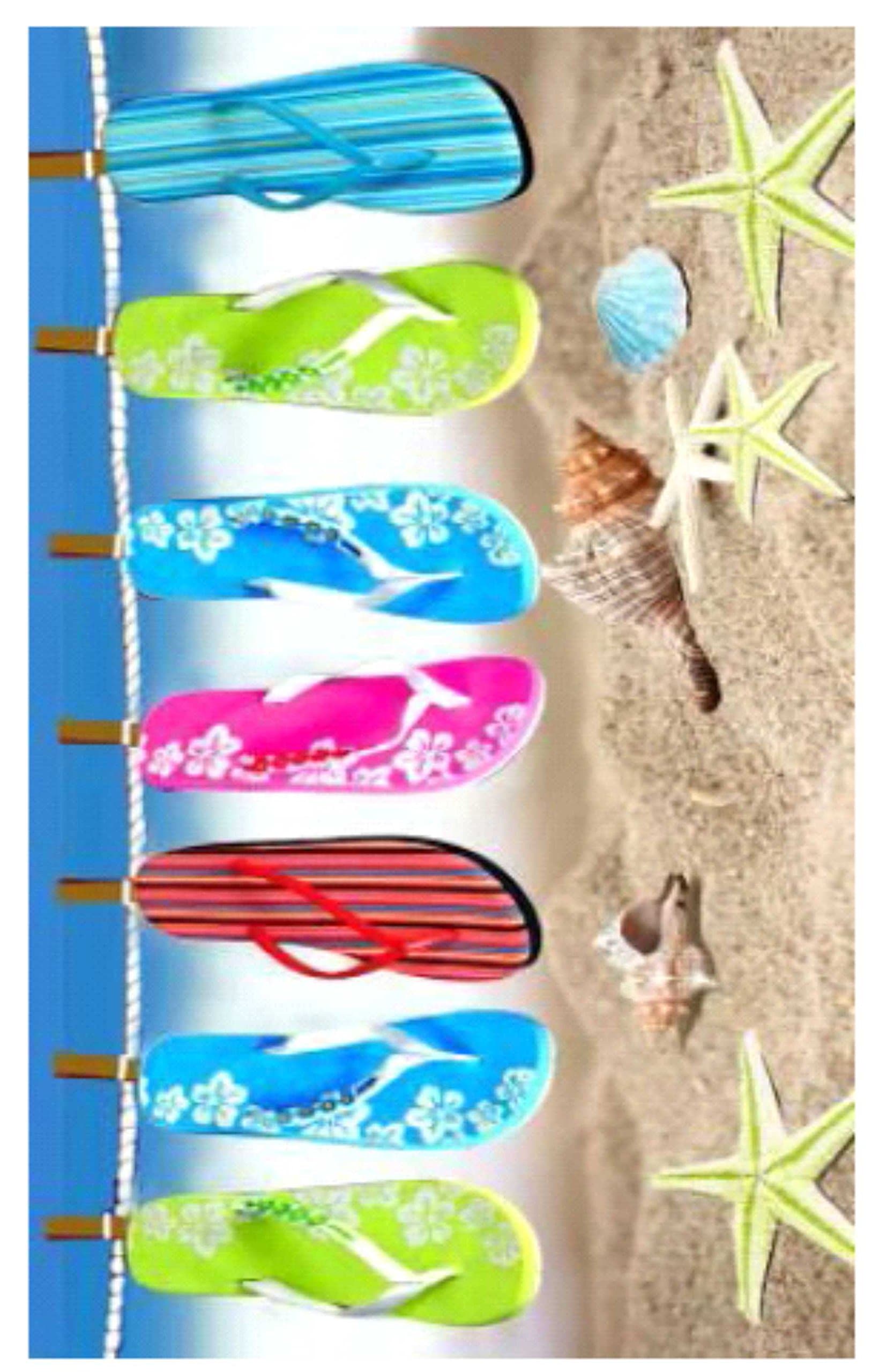 Ashley Mills 100% Pure Cotton Slipper Line Beach Towel - Modern Design, 75x150cms