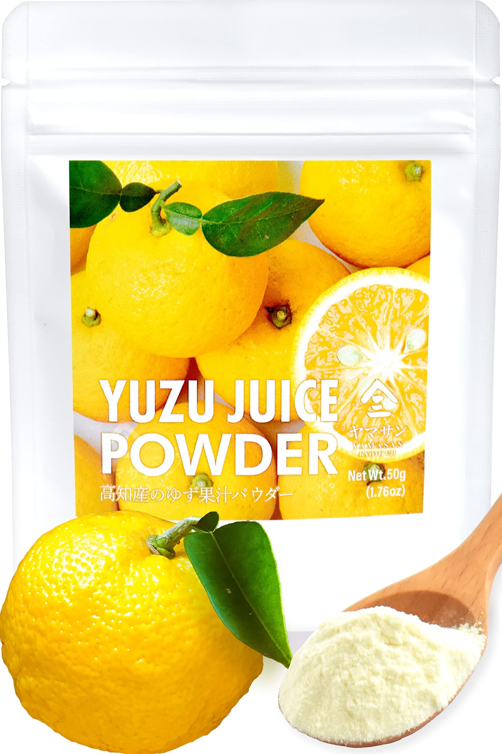 YAMASAN KYOTO UJI Yuzu Juice Powder 50g- Refreshing Yuzu Aroma,Toppings for Cooking, Made in Japan,Sold by Japanese company