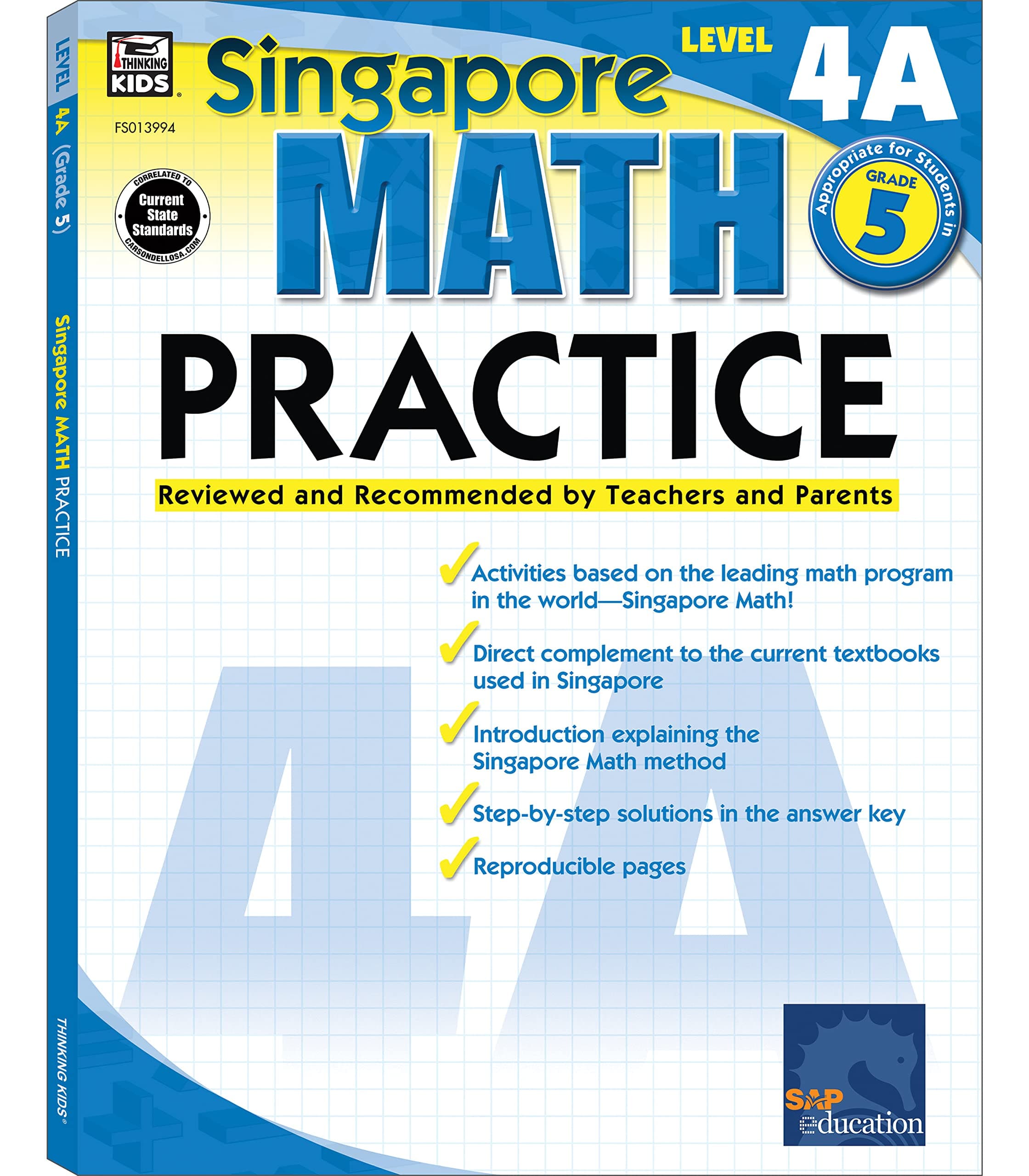 Singapore Math – Level 4A Math Practice Workbook for 5th Grade, Paperback, Ages 10–11 with Answer Key