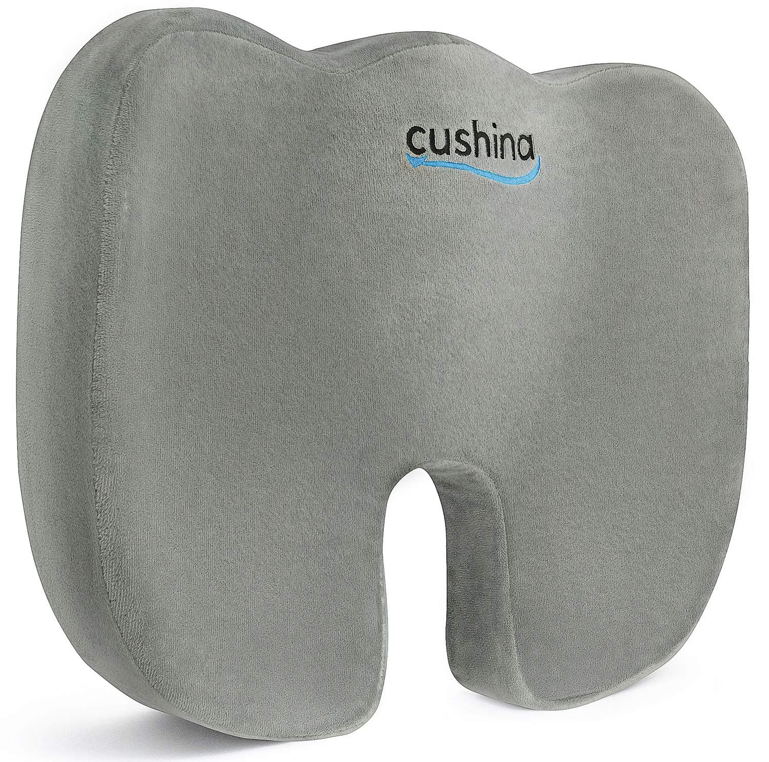 Coccyx Cushion - Premium Memory Foam Orthopedic Seat Cushion Support for the Relief of Sciatica and Lower Back Pain. Hip and Tailbone Support on Home, Office Chairs and Car Seats