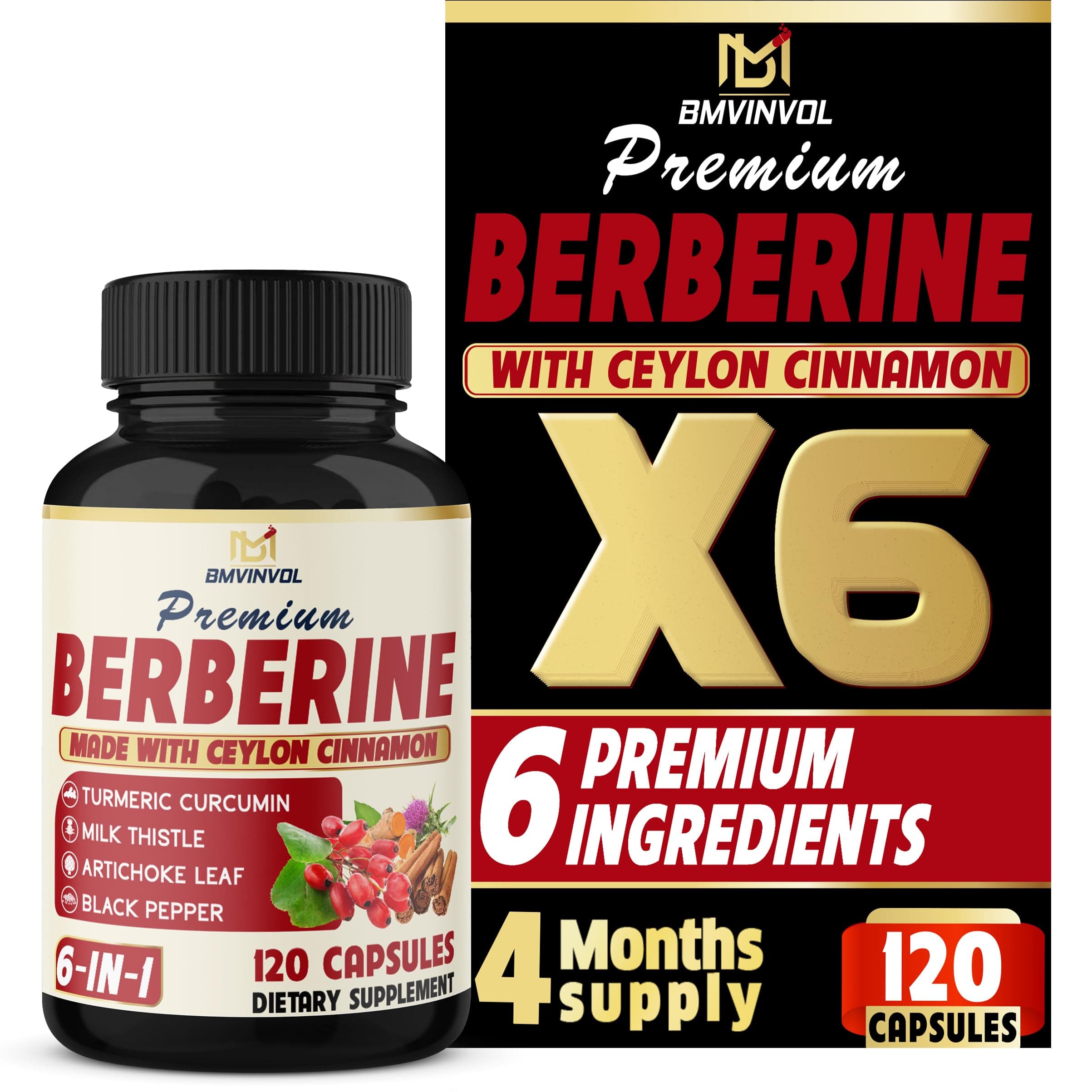 BMVINVOL Premium Berberine HCL 7600mg