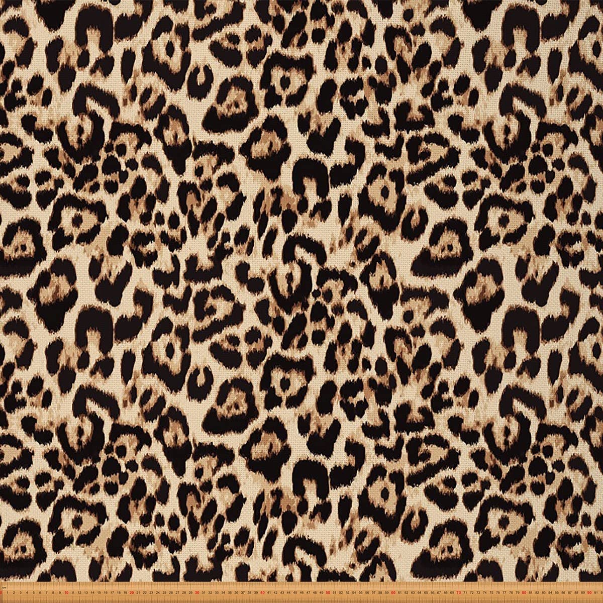 Cheetah Upholstery Fabric for Chairs Leopard Print Wild Animal Printed Fabric by The Yard Animal Print Safari Fabric for Upholstery and Home DIY Projects 5 Yards (L460*W150cm) Brown Black