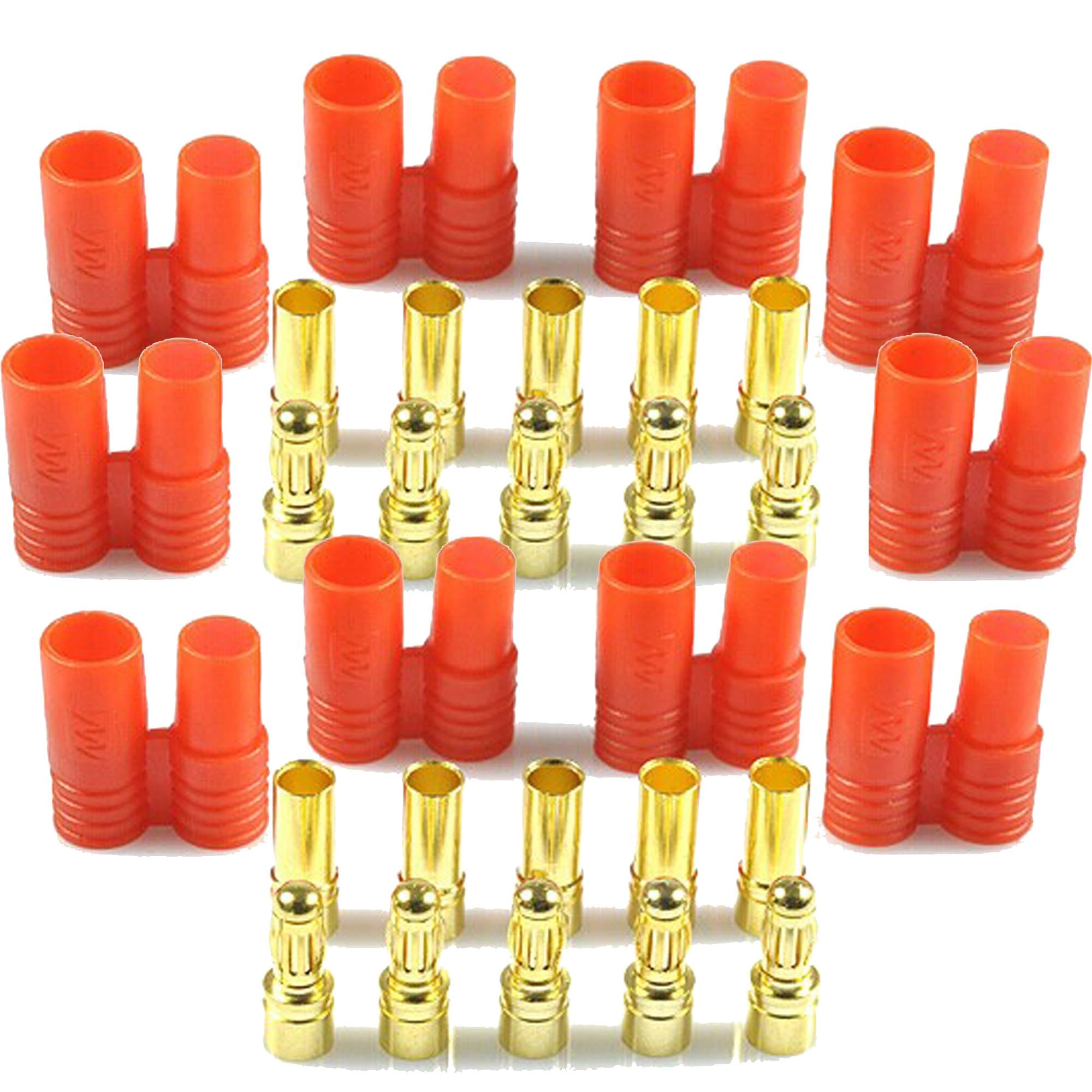 Oishi Tech 10 Pairs HXT 3.5mm Gold Bullet Redcat Banana Male Female Plug Connector with Housing for RC ESC LIPO Battery Motor FPV
