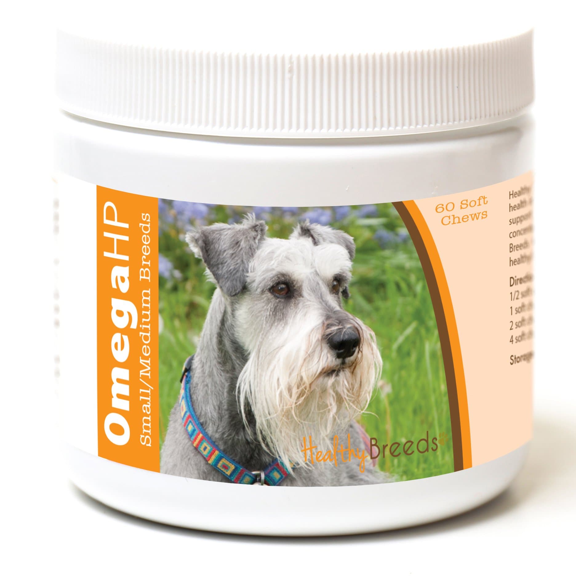 Miniature Schnauzer Omega HP Fatty Acid Skin and Coat Support Soft Chews 60 Count