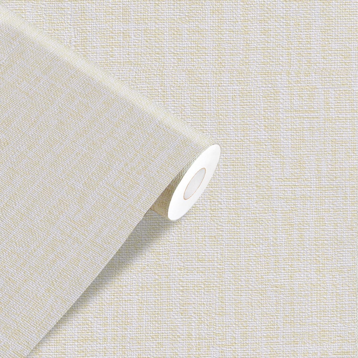 Yancorp 10ft Textured Fabric Cream Wallpaper Faux Grasscloth Beige Peel and Stick Wallpaper Self-Adhesive Wallpaper Linen Removable Wallpaper Cabinets Counter Top Liners