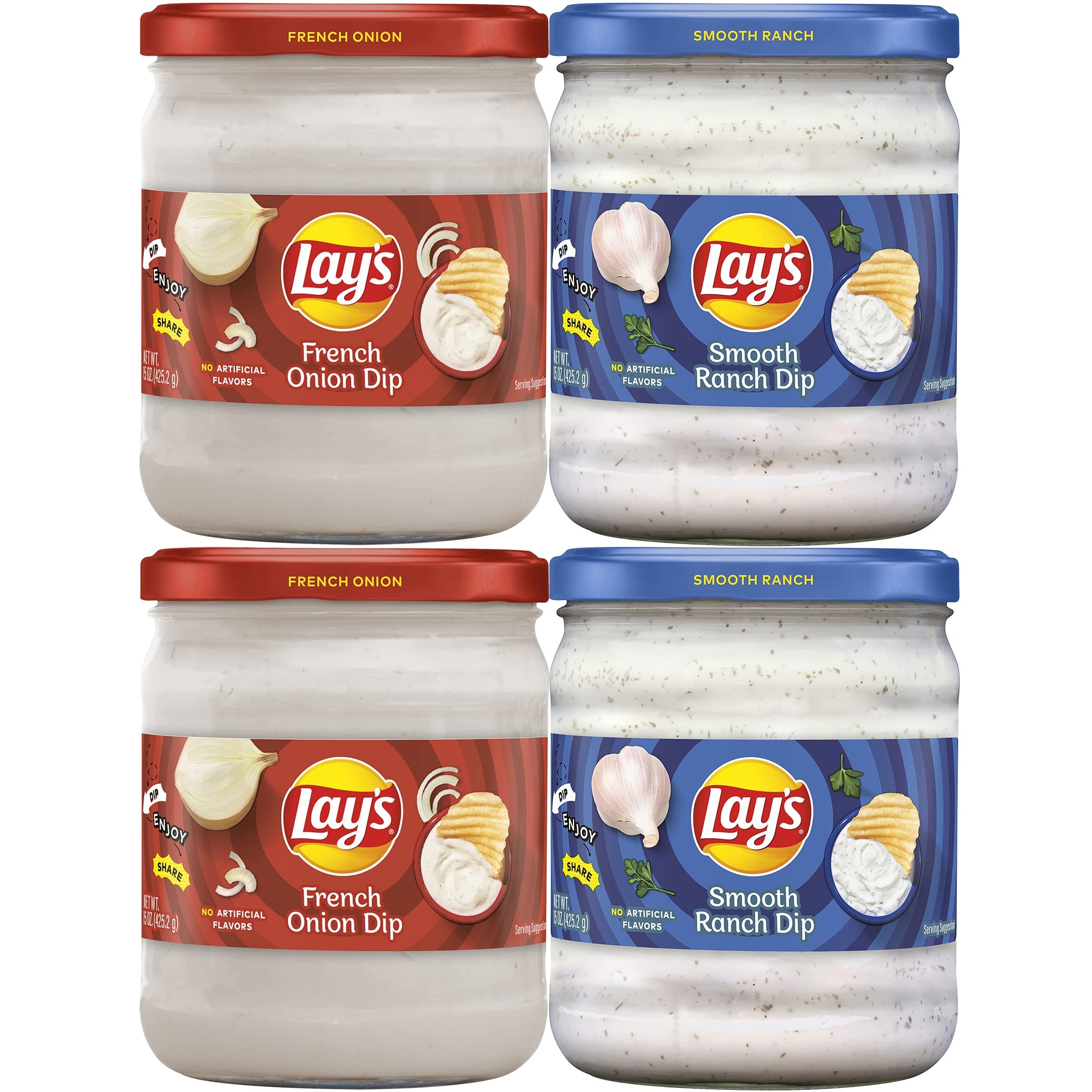 Dip Variety Pack, French Onion & Smooth Ranch, 15 Oz Jars, 4 Count