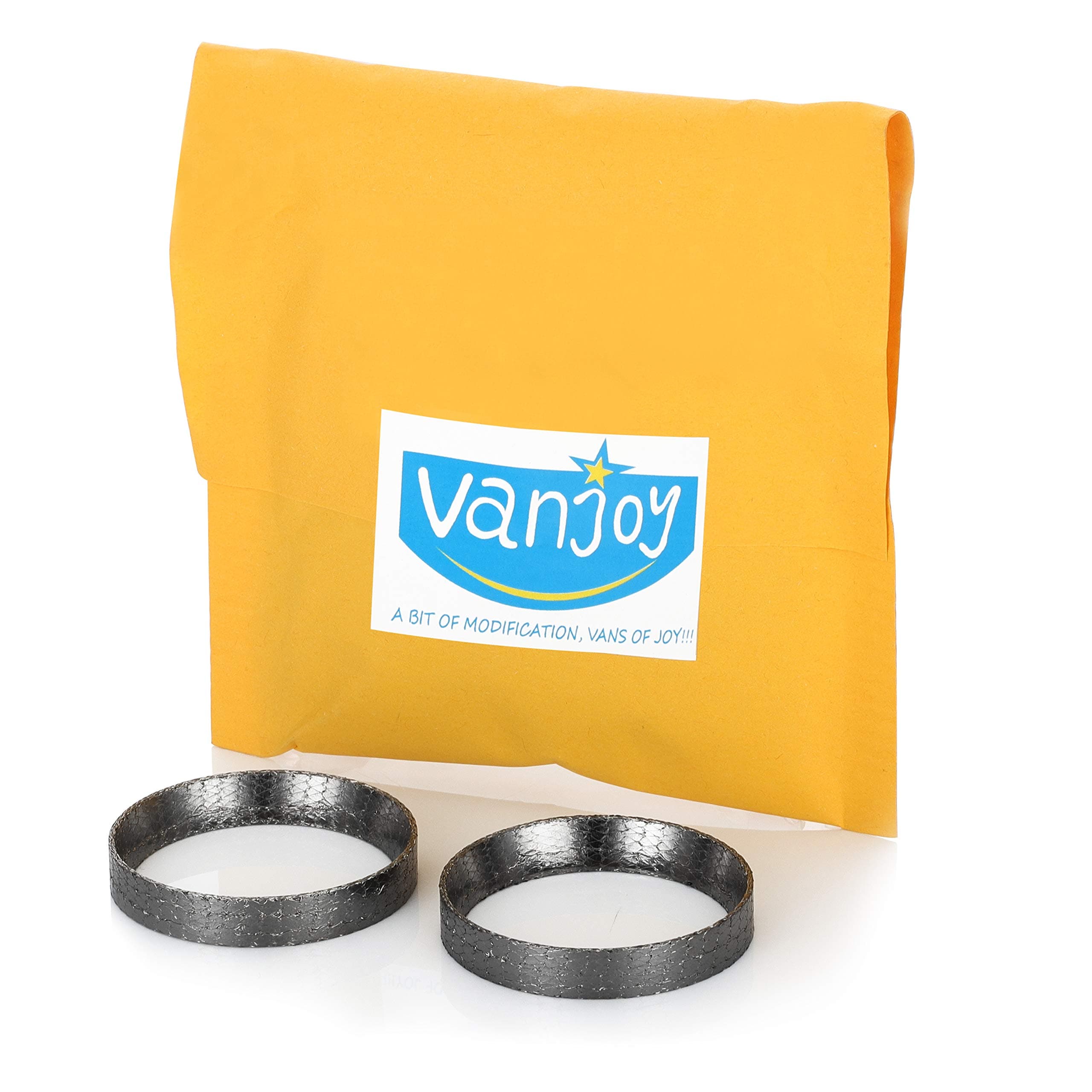 SHARKROAD Chrome Exhaust Flange Gasket and exhaust frange gaskets Kit 5 x 4 x 1inches Gray VJU-HDEX-AC06