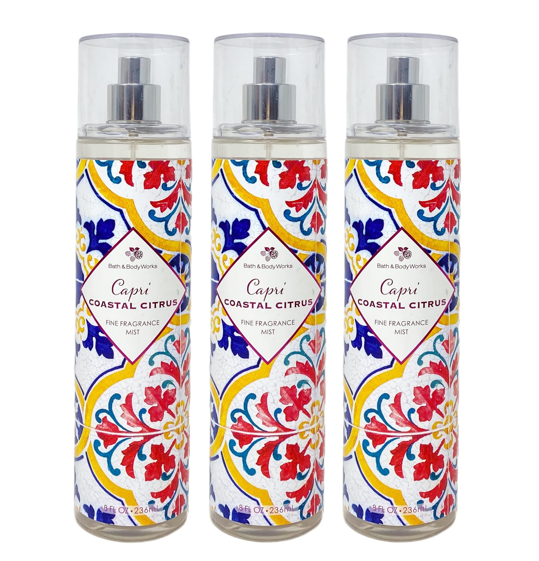 Bath & Body Works Capri Coastal Citrus Fine Fragrance Mist Trio Set - Full Size