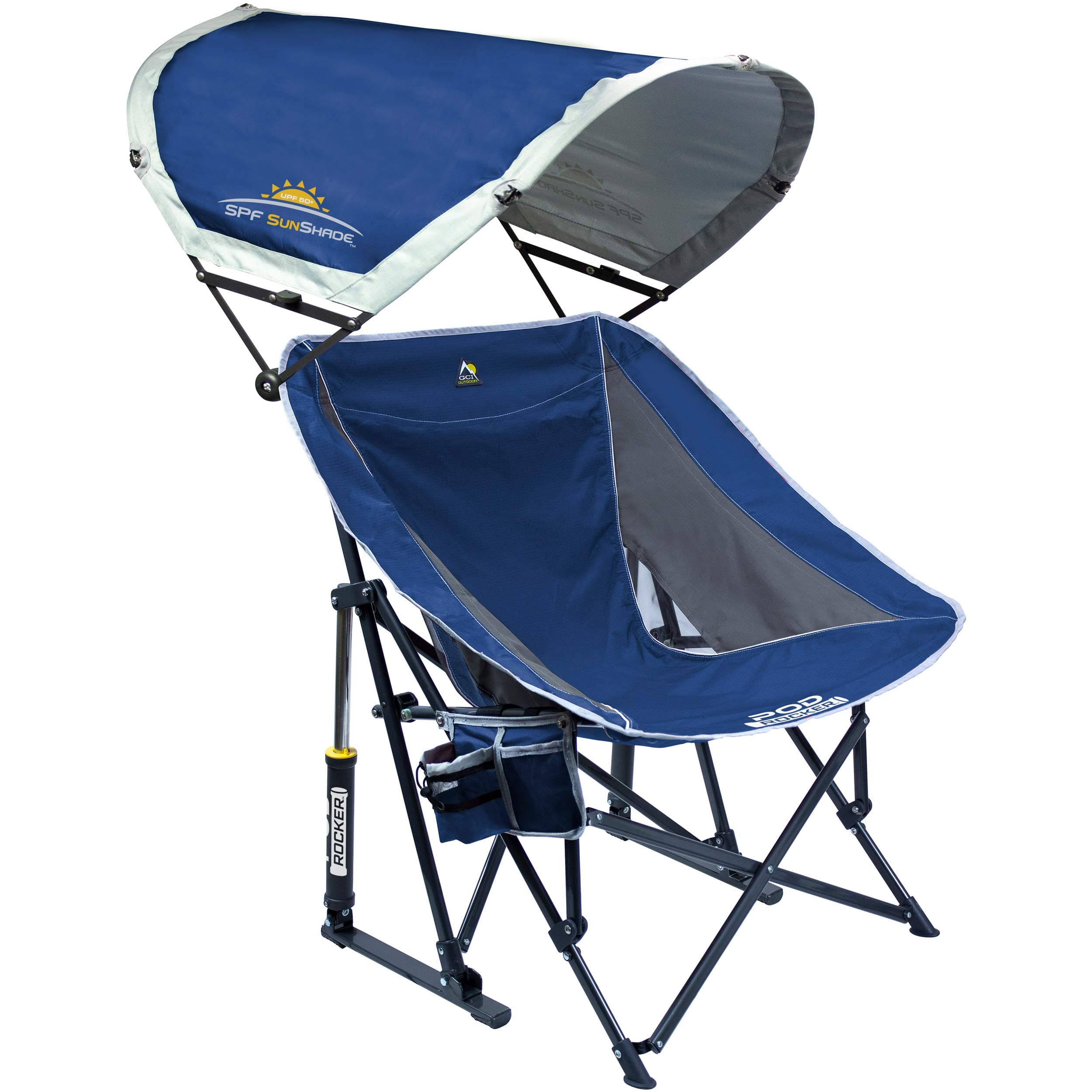 Pod Rocker Collapsible Rocking Chair with SunShade, Royal
