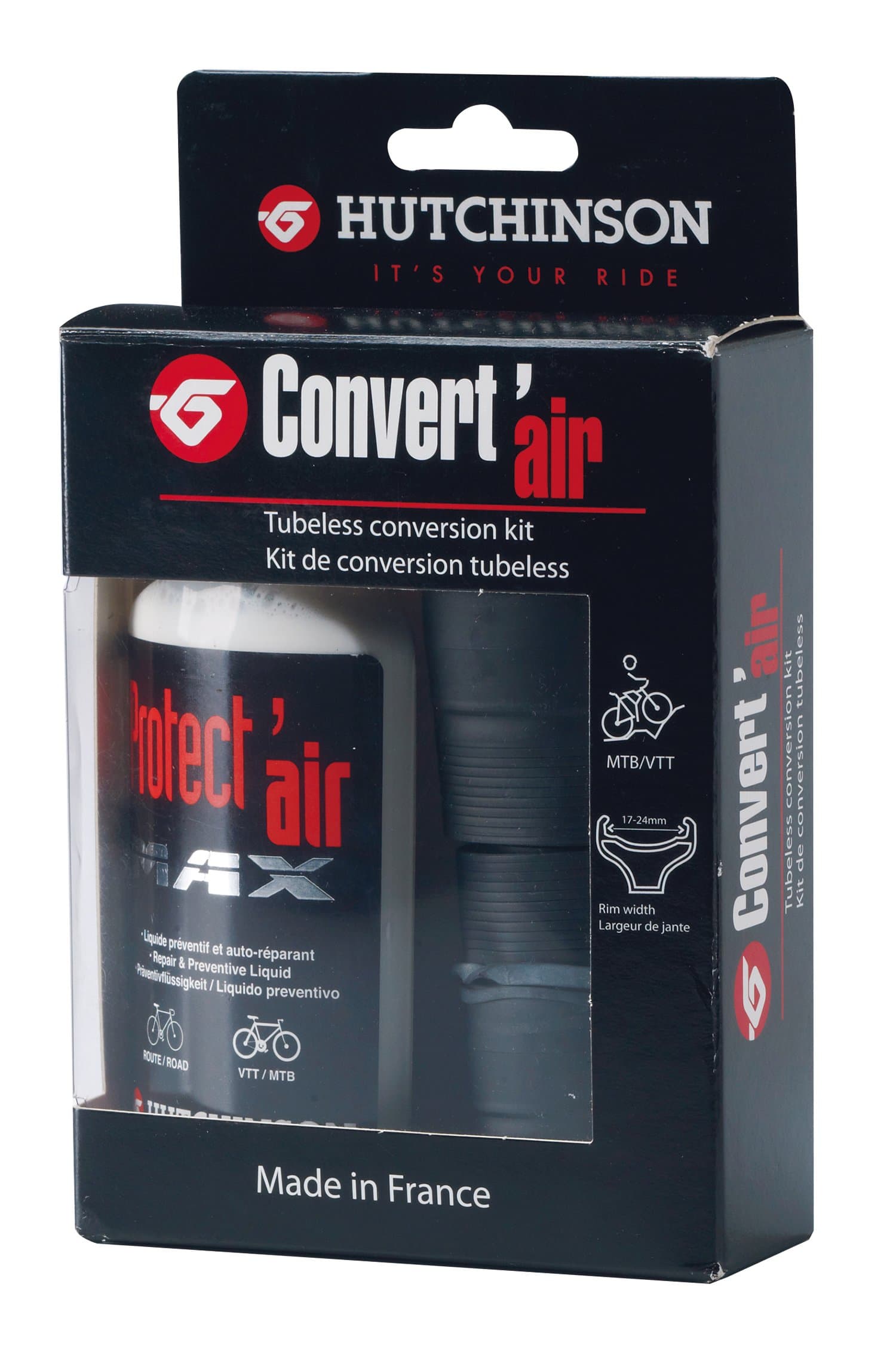 HUTCHINSON Convert Air Tubeless Tyre Conversion Kit - Black, 27.5-Inch