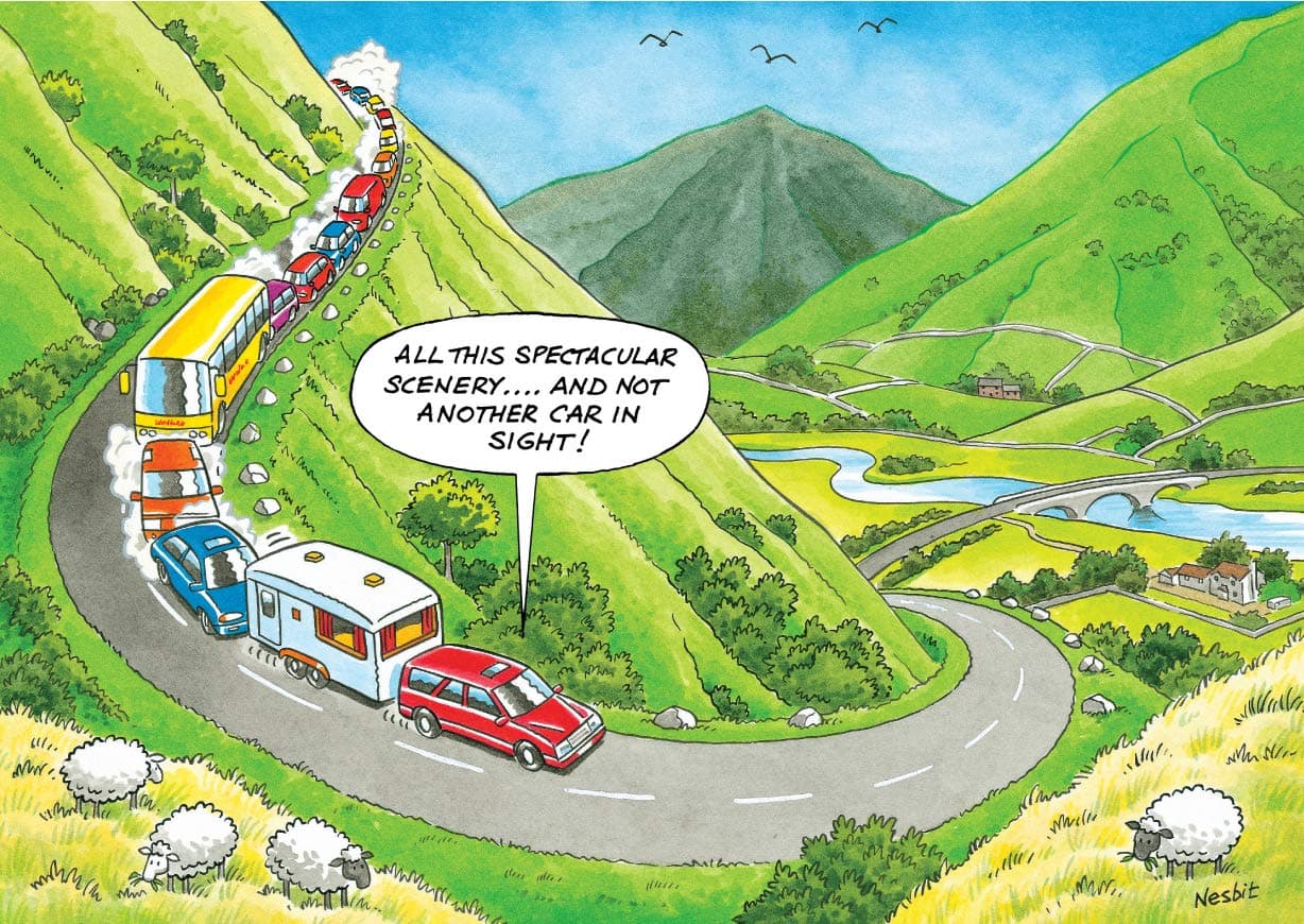 CARAVAN QUEUE FUNNY HUMOUROUS BIRTHDAY CARD THE FUNNY SIDE OF LIFE!