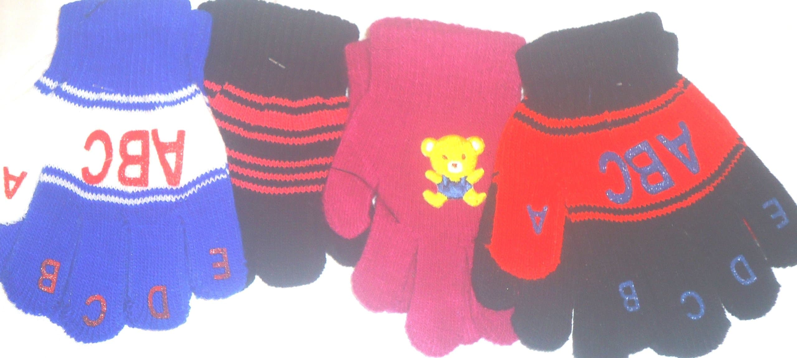 Set of Four Pairs Magic Gloves for Ages 1-3 Years