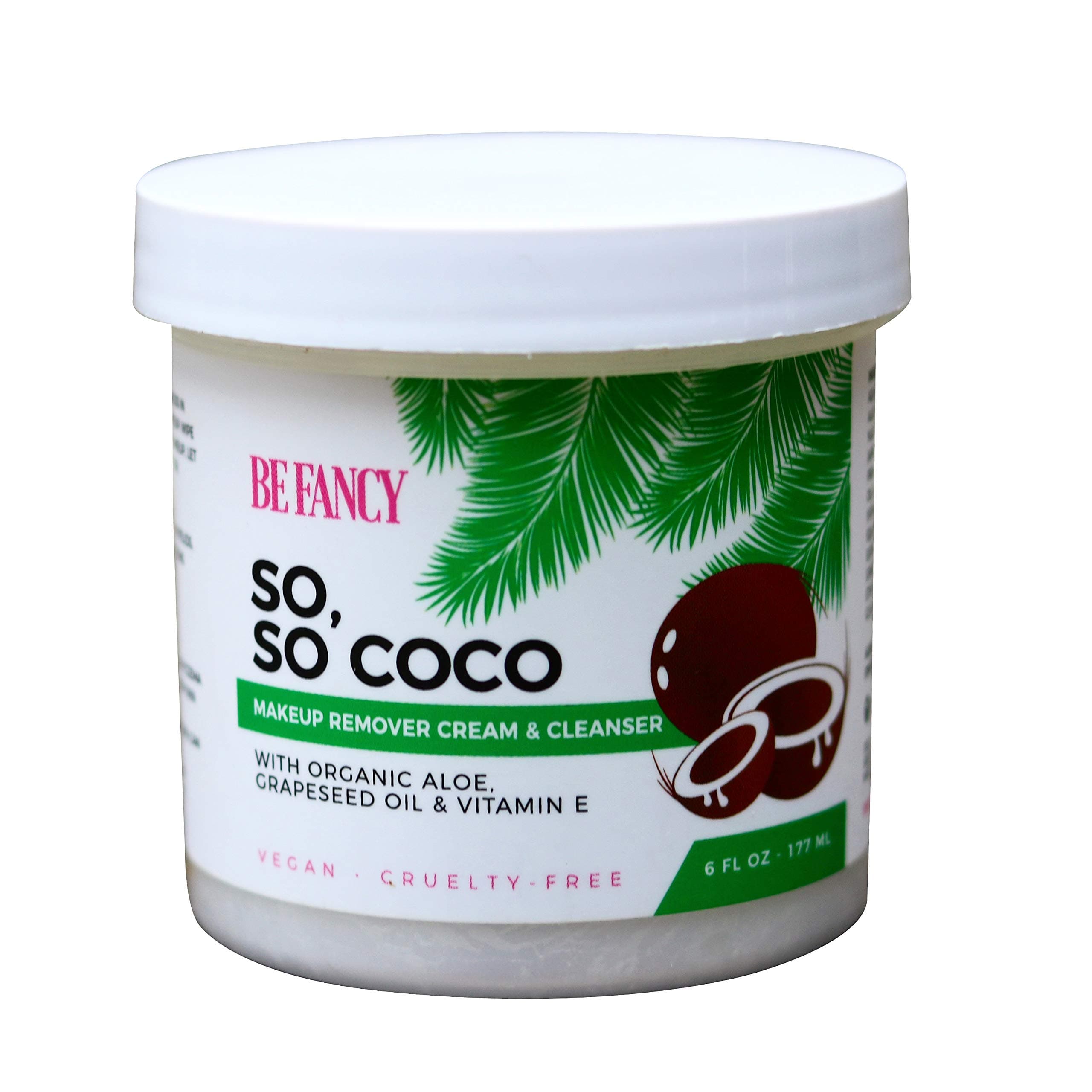 So, So Coco Makeup Remover Cream & Cleanser, Face Wash with Coconut Oil, Aloe, Vitamin E, Sensitive Skin, Non-Pore Clogging, Vegan, 6 oz