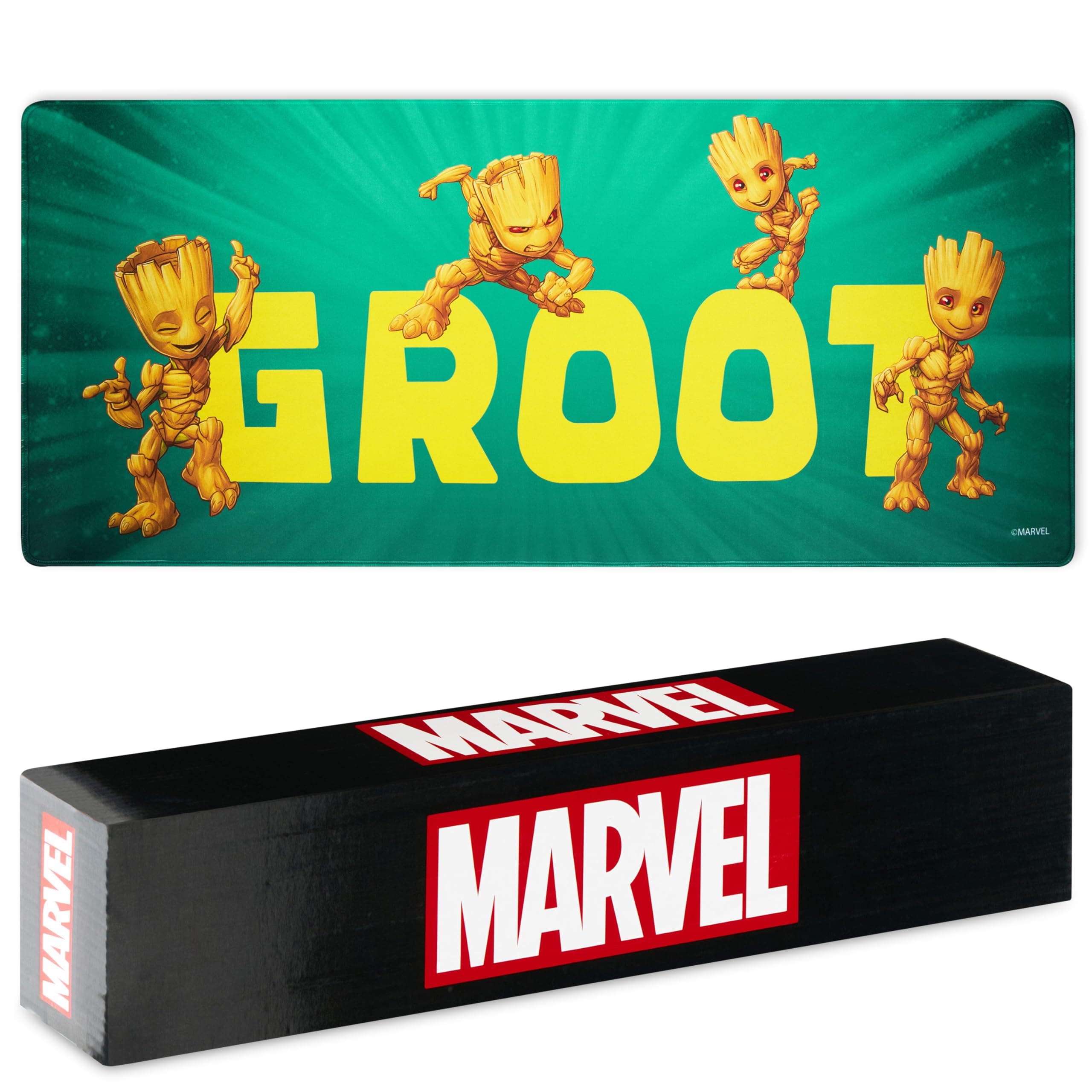– Marvel Avengers Desk Mat Large Mouse Mat 80 x 36 cm Desk Protector Mat PC Laptop Keyboard Groot Spiderman Gifts (Green Groot)