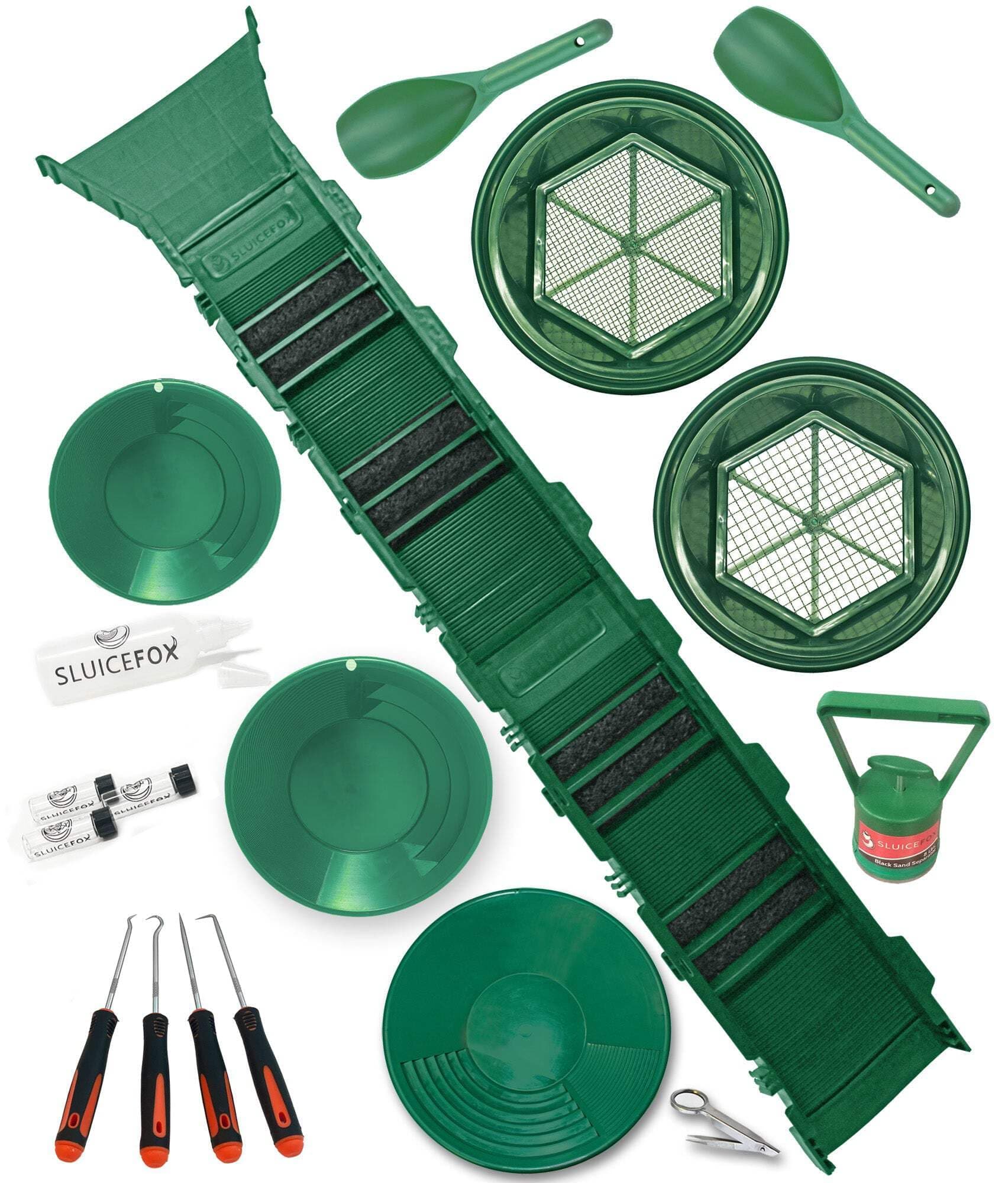 53" Gold Panning Supply Kit & Sluice Box | Placer Prospecting | Mining Equipment