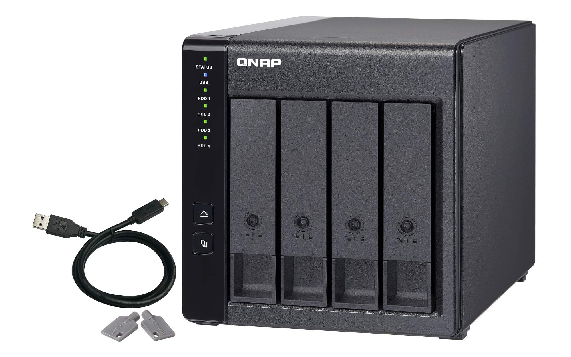 TR-004 4 Bay Desktop NAS Expansion - Optional Use as a Direct-Attached Storage Device Black