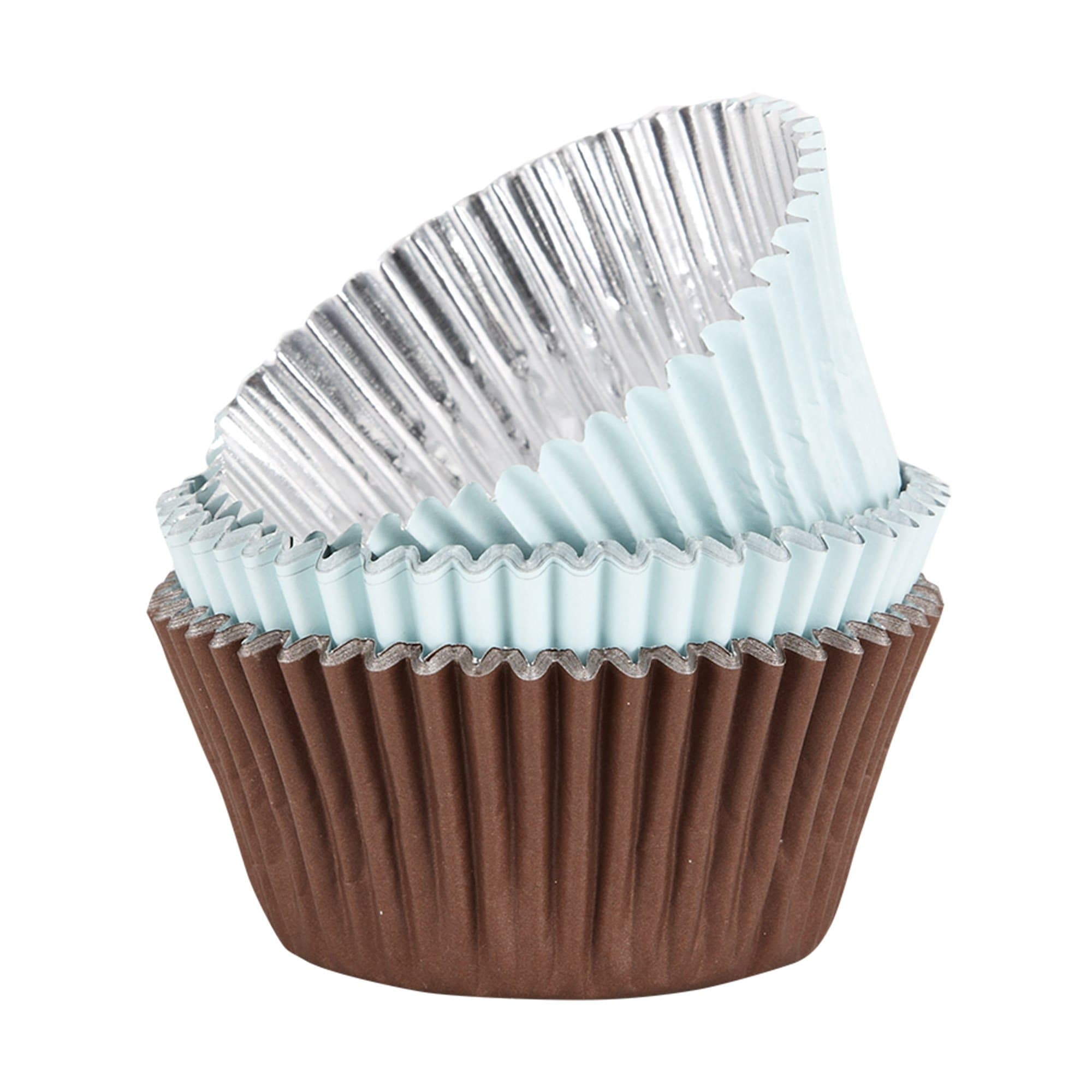 Sweet Creations 36 Count Stay Colorful Baking Cupcake Paper, Brown/Light Blue