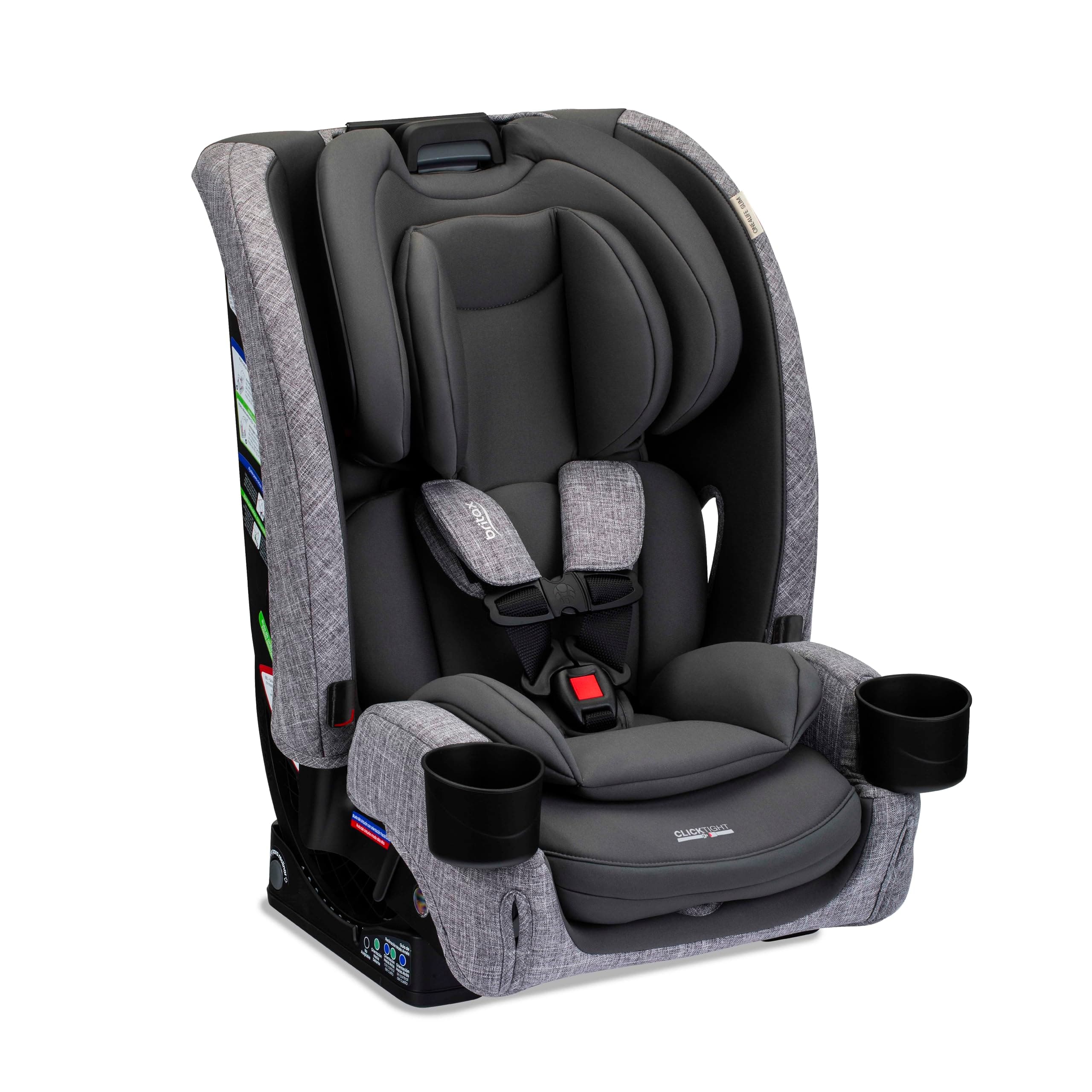 One4Life Slim All-in-One Car Seat, 10 Years of Use, 17.5” SpaceSaver Design, Converts from Rear-Facing Infant Car Seat to Forward-Facing Booster Seat, ClickTight Installation, Mineral Gray
