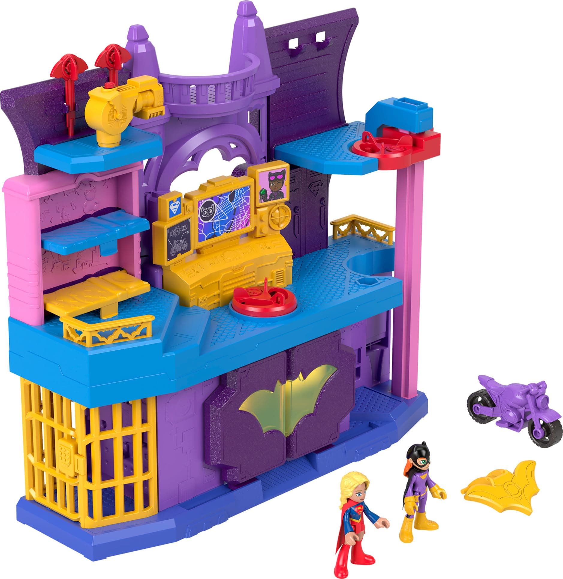Imaginext DC Super Friends Toy Batgirl Hero Hideout Playset with 2 Figures & 5 Accessories for Pretend Play Kids Ages 3+ Years