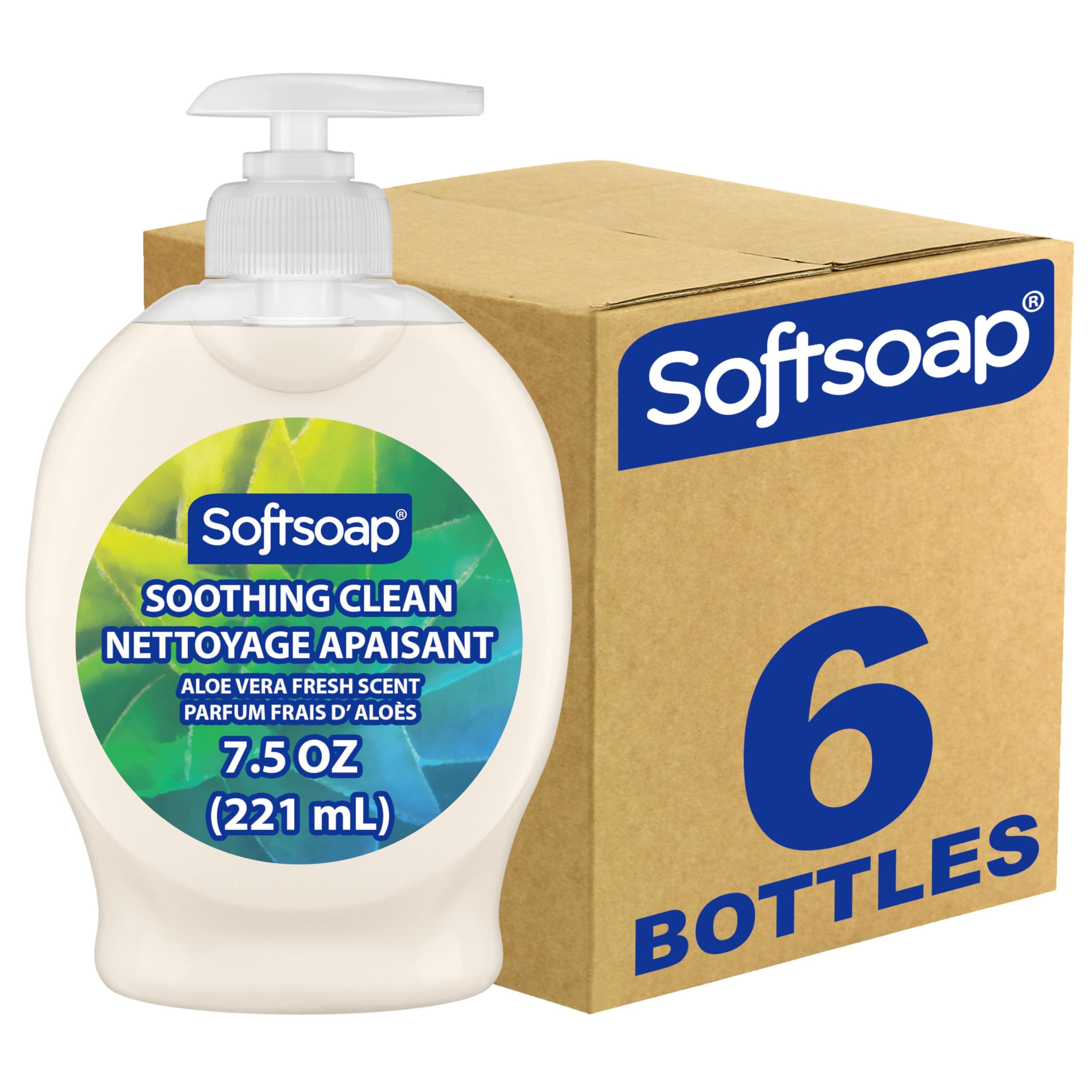 Softsoap Moisturizing Liquid Hand Soap, Soothing Clean Aloe Vera - 7.5 Fl Oz (Pack of 6)