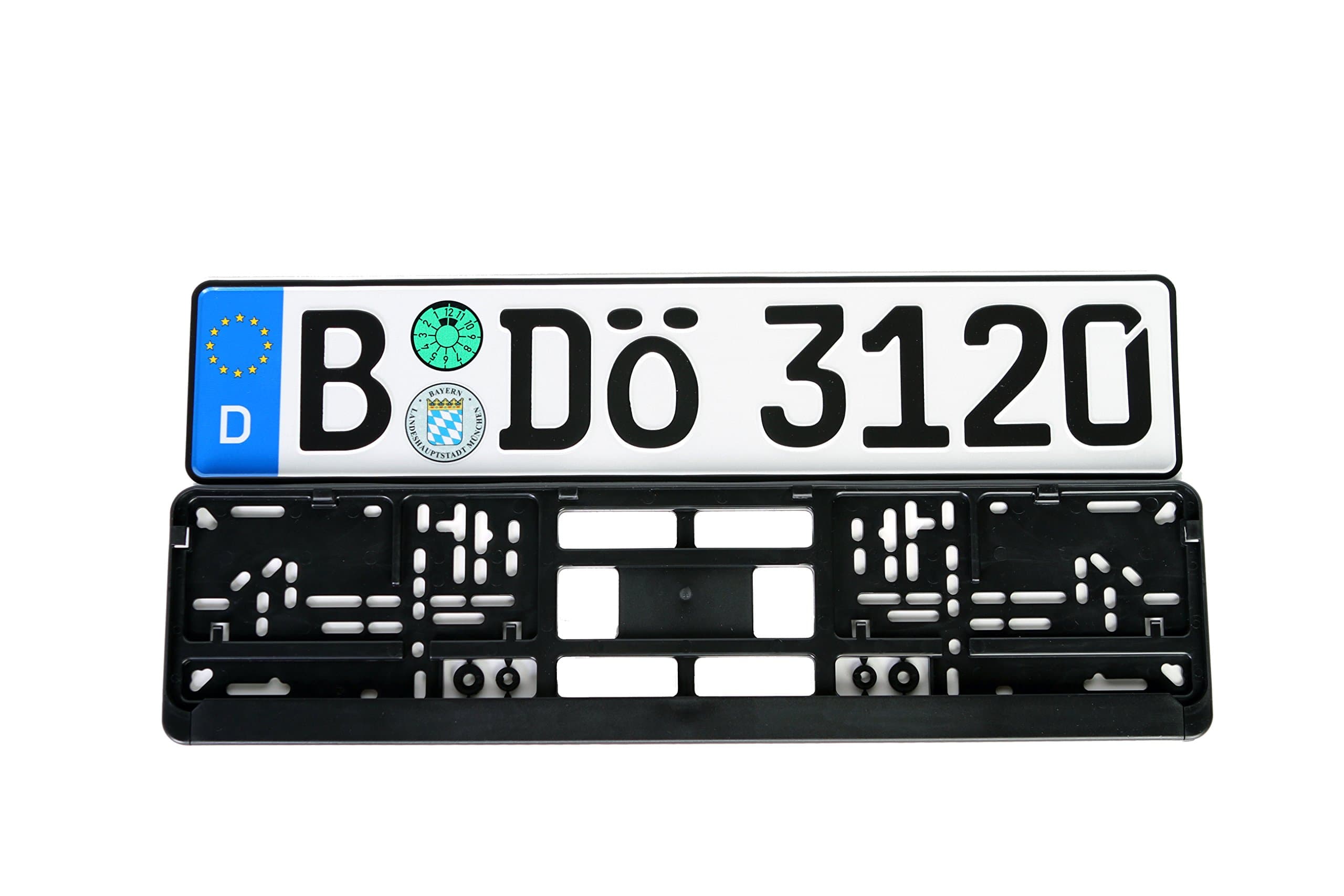 German Euro Plate Package with Registration Seals - Plate, Frame & Mounting Screws