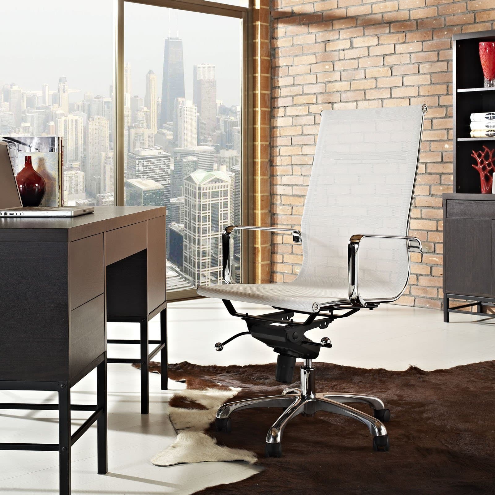 Modway Regis All-White Mesh High Back Conference Office Chair