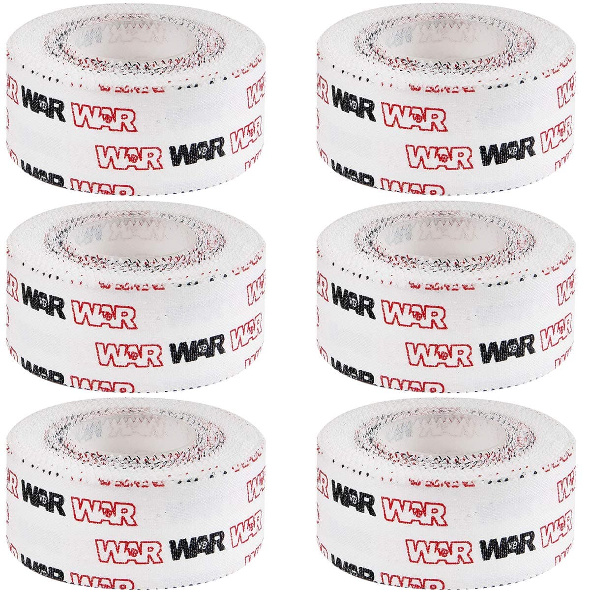 WAR Tape EZ Rip Premium Athletic Medical Sports Tape | No Sticky Residue | 30 ft Rolls | Best for Athletes & Trainers | Ideal for Fingers, Ankles, Wrists, and Equipment | 1 Inch (Pack of 6)