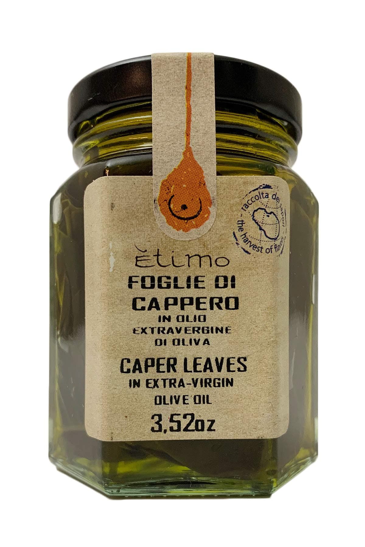 Etimo Pantelleria Caper Leaves in Extra Virgin Olive Oil 3.52 Ounces