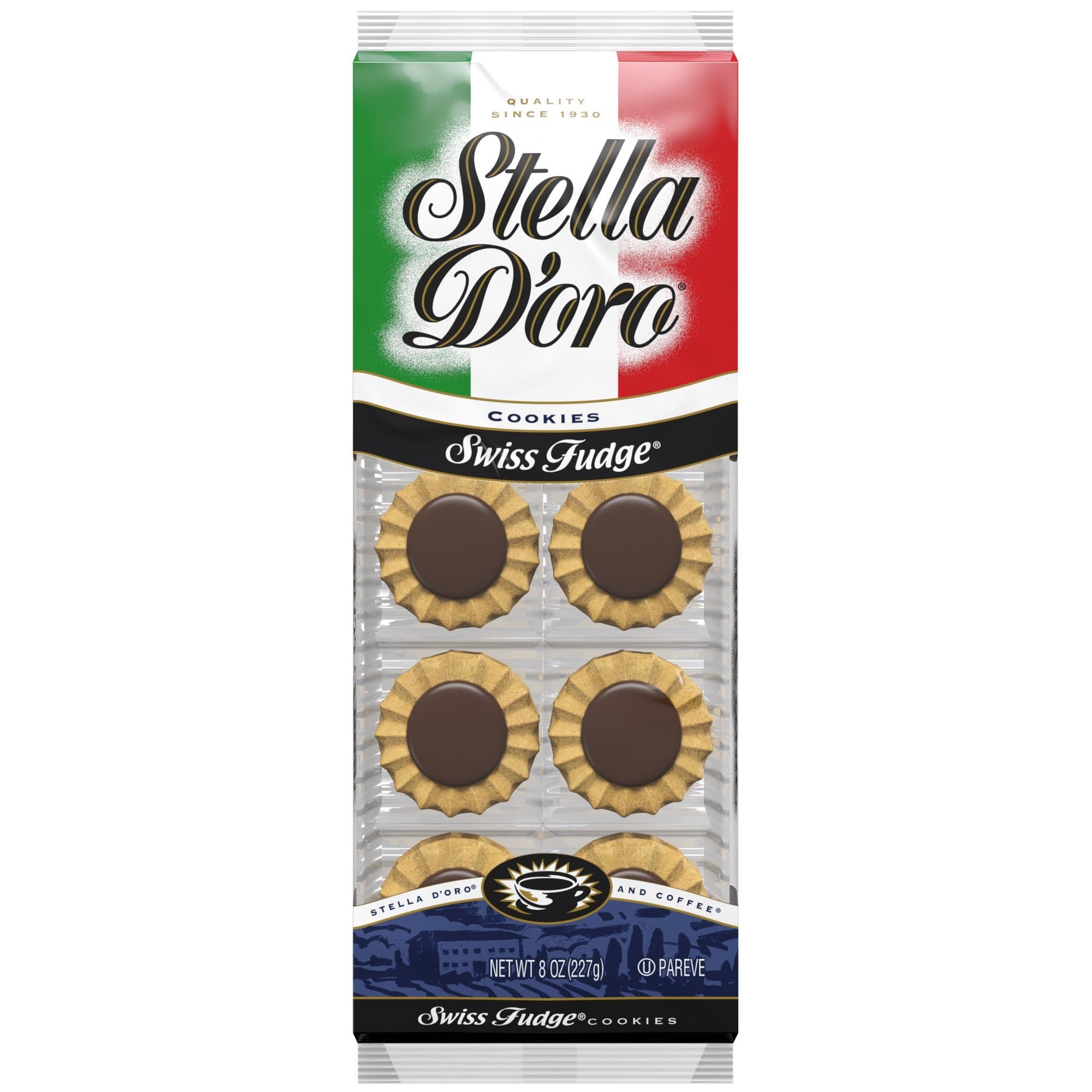 Stella D'Oro Cookies, Swiss Fudge, 8 Ounce