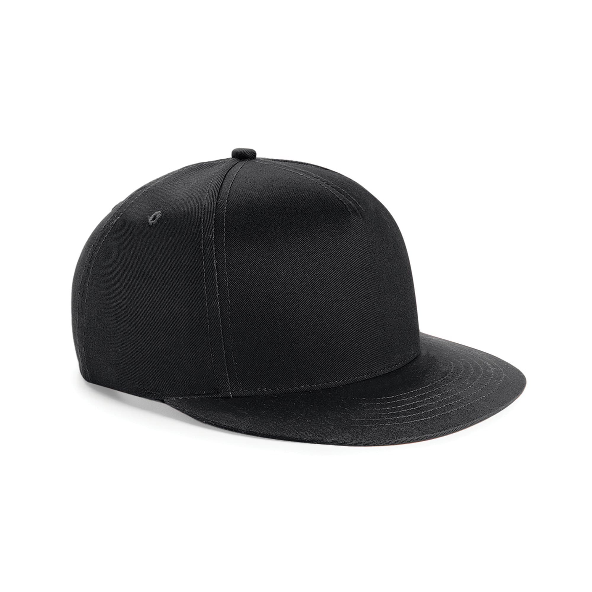 Beechfield Youth Unisex Retro Snapback Cap (One Size (12-16 Years)) (Black/Black)