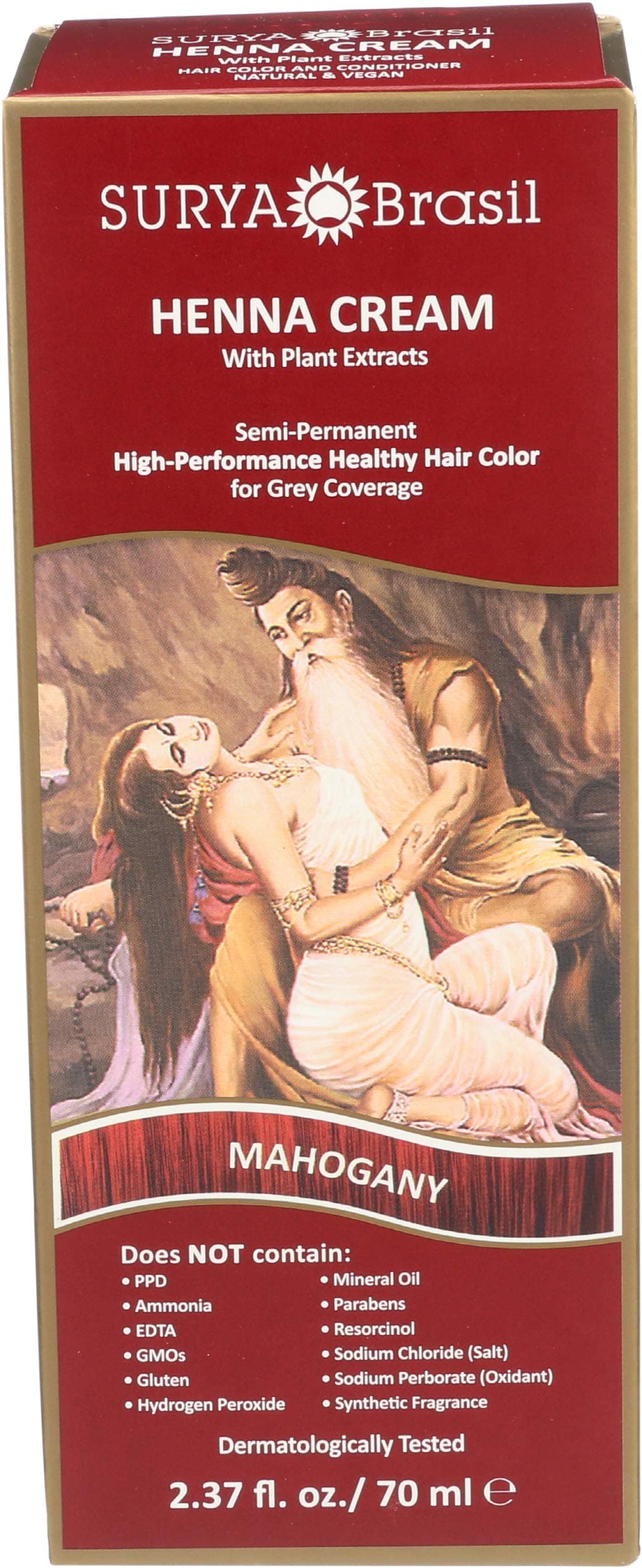 Surya Brasil Products Henna Cream, Mahogany, 2.37 Fluid Ounce