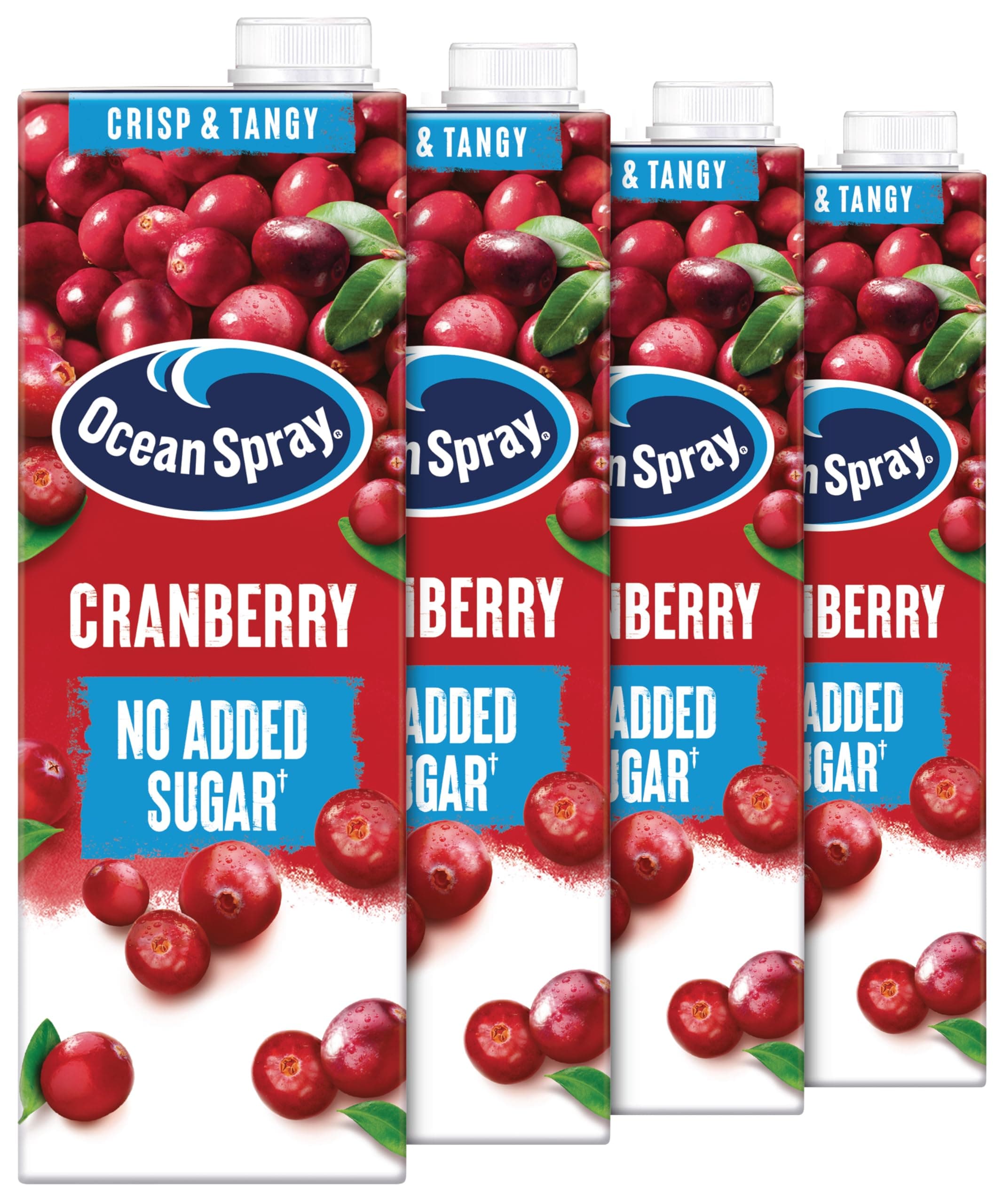 Classic Cranberry Light Juice - 4 x 1L - No Added Sugar - Naturally Sweetened Fruit Juice - Rich in Vitamin C & High in Antioxidants - Made with Whole Cranberries