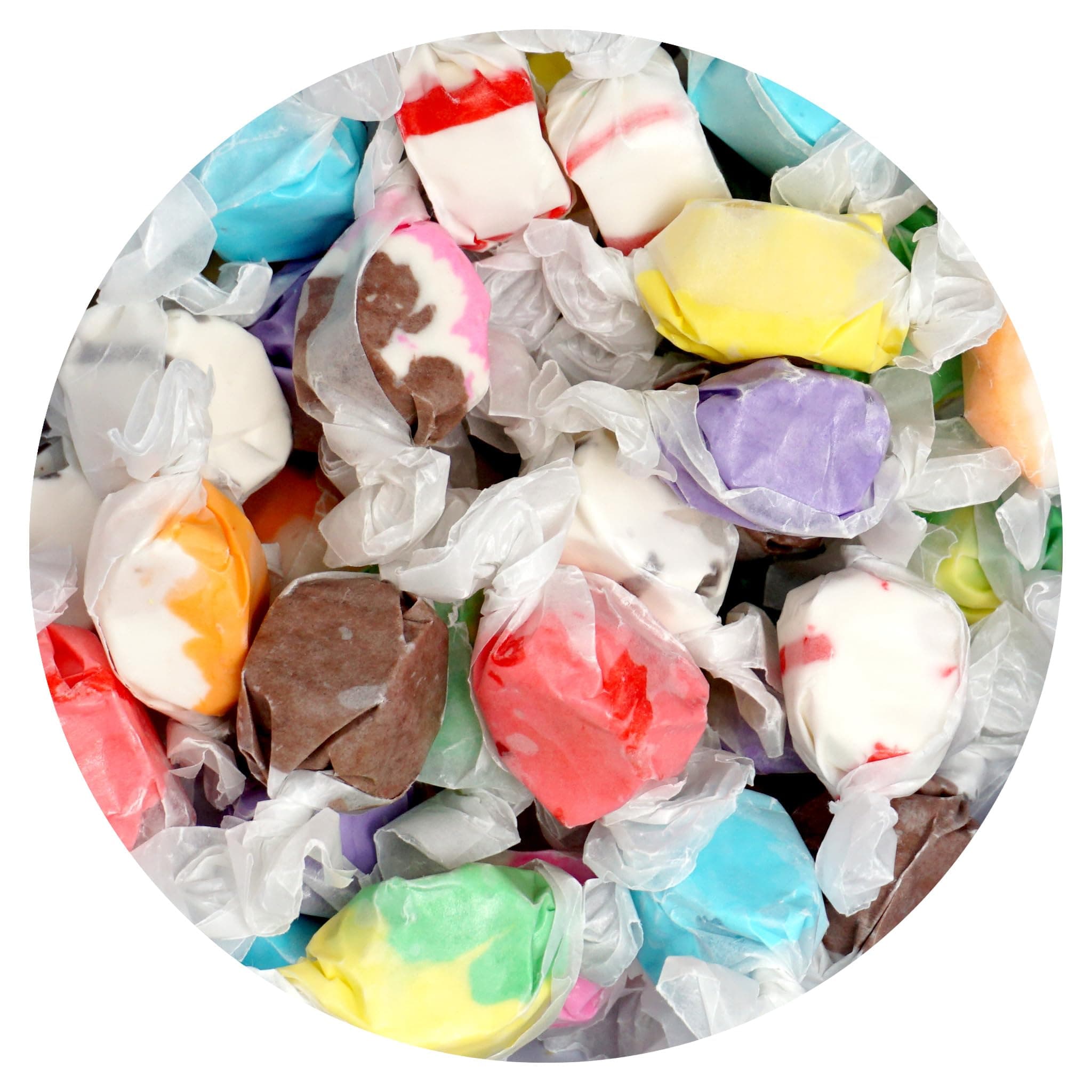Salt Water Taffy Assorted Mix, 2 Pound Bulk Bag, 10 Assorted Flavors, Individually Wrapped Taffy Candy