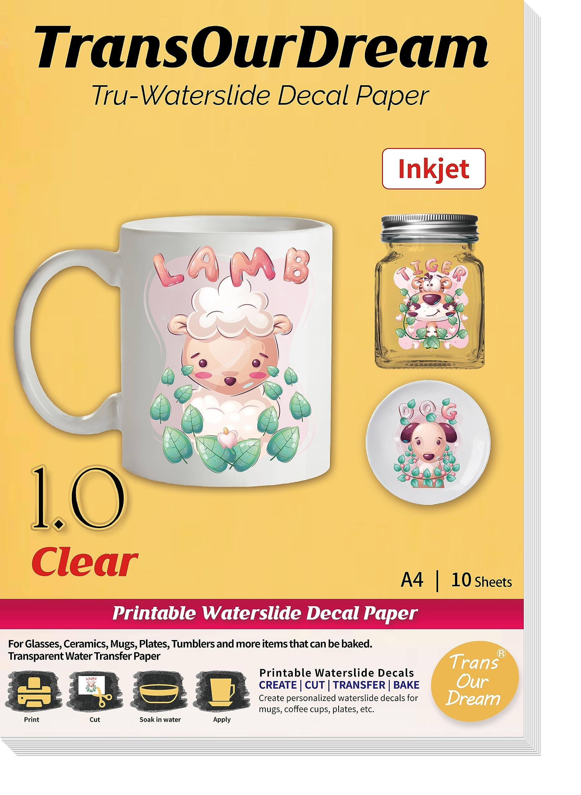 Waterslide decal paper inkjet clear 1.0