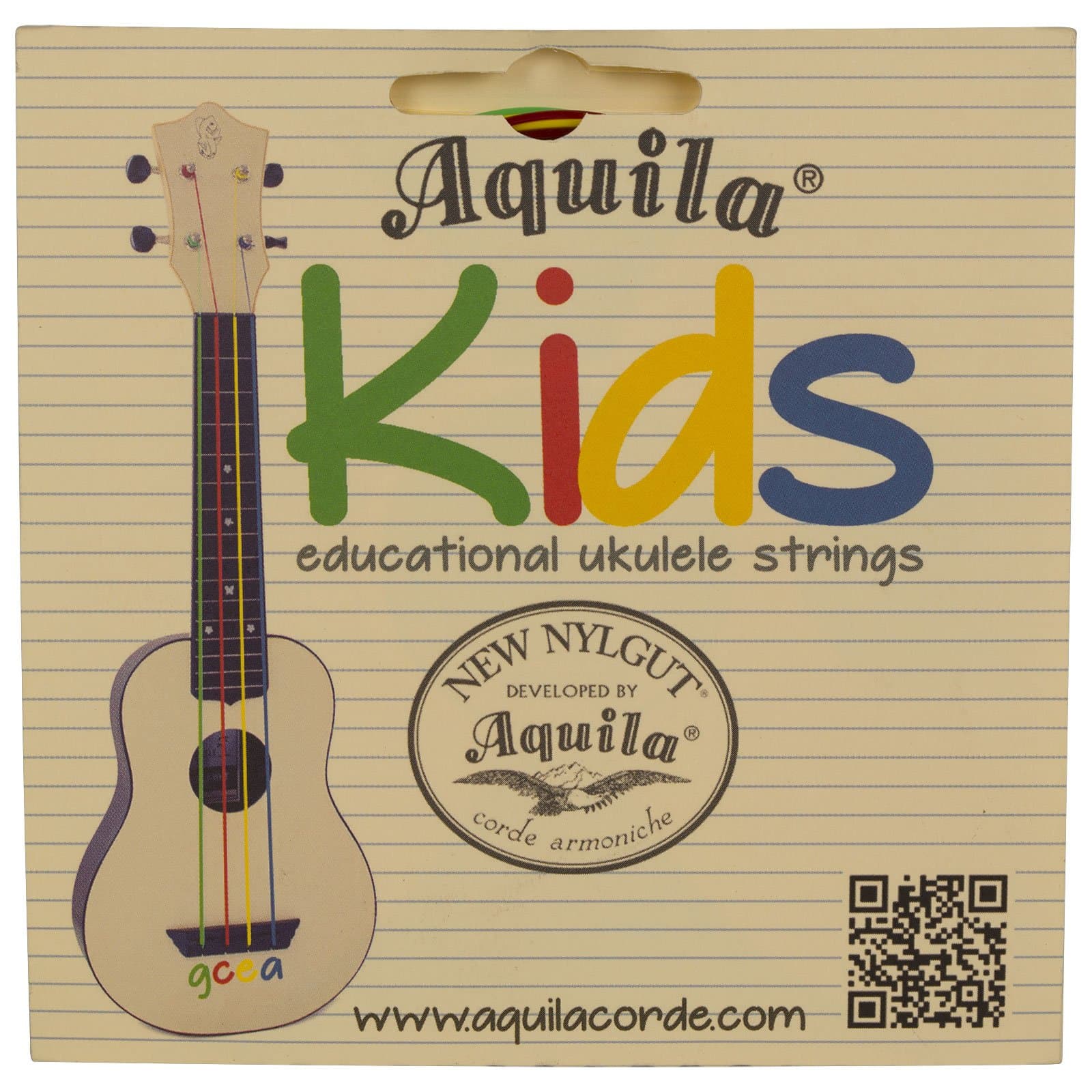AQ-138 Kids Soprano Ukulele Strings – High G & GCEA, 1 Set of 4, New Nylgut, Sweet Tone, Stable Tuning, Precise Intonation