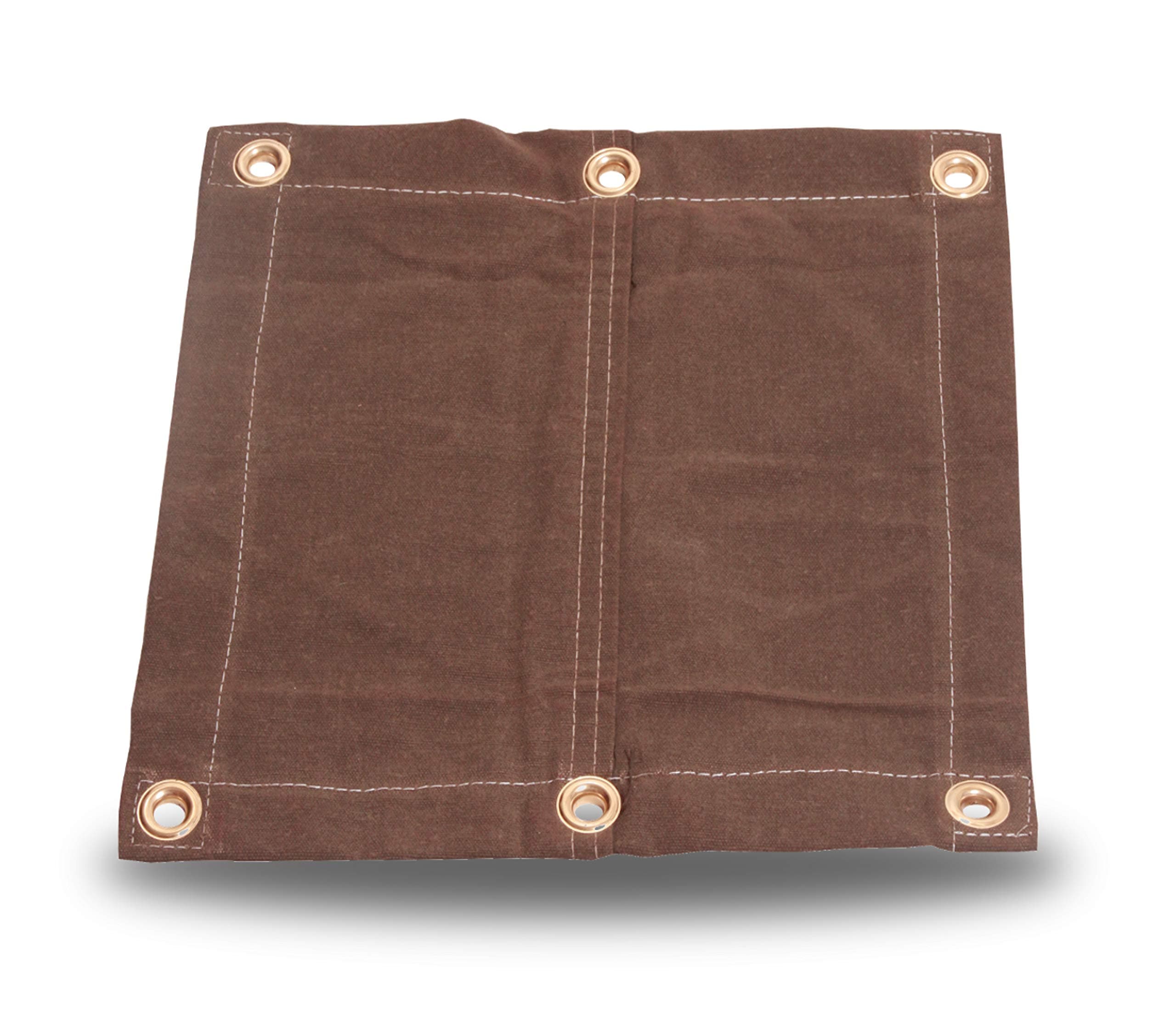 10X16 18oz Heavy Duty Canvas Tarp with Grommets - Brown - Water Resistant