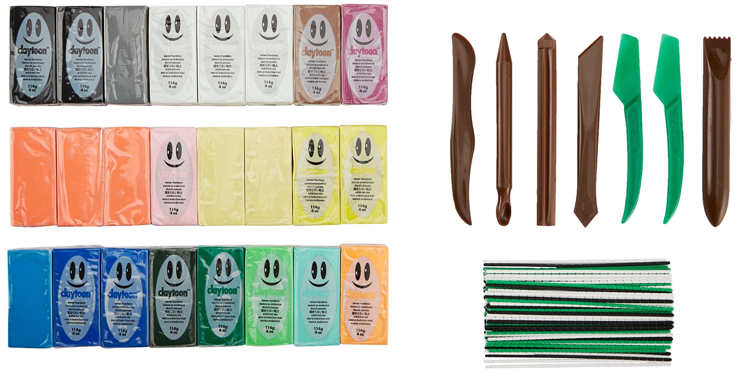 Claytoon 18903 Clay Project Studio Kit with Clay Tools, Assorted Color